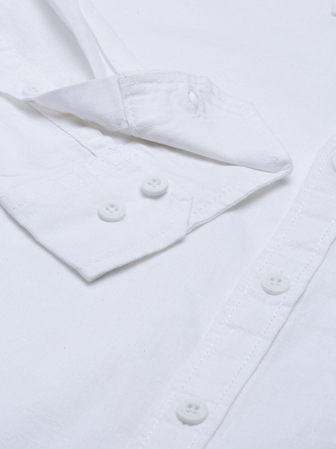 Image of Roadster Men Solid Casual White Shirt