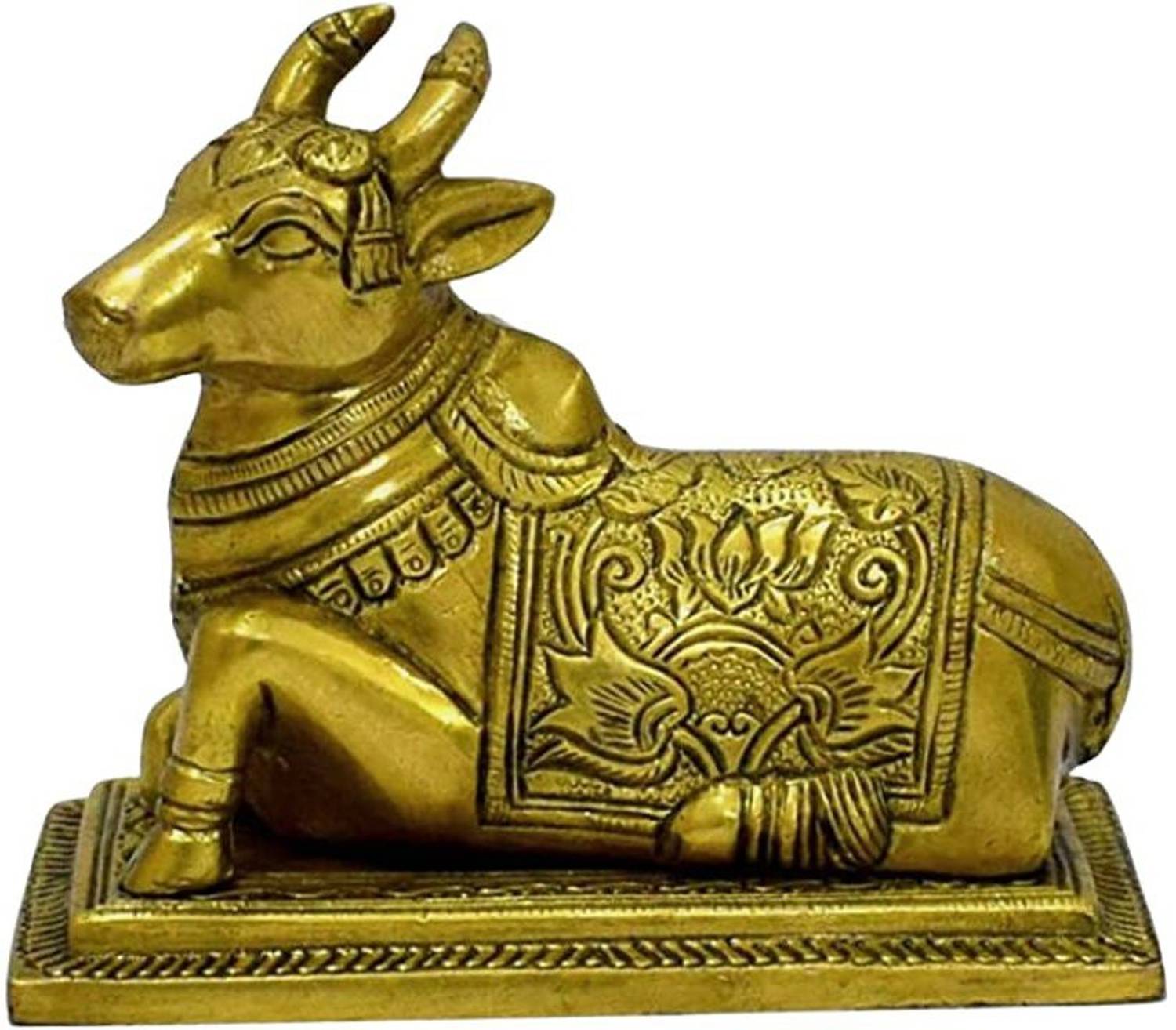 Artvarko Shiv Ji Parvati Vehicle Nandi Bull Statue Brass with
