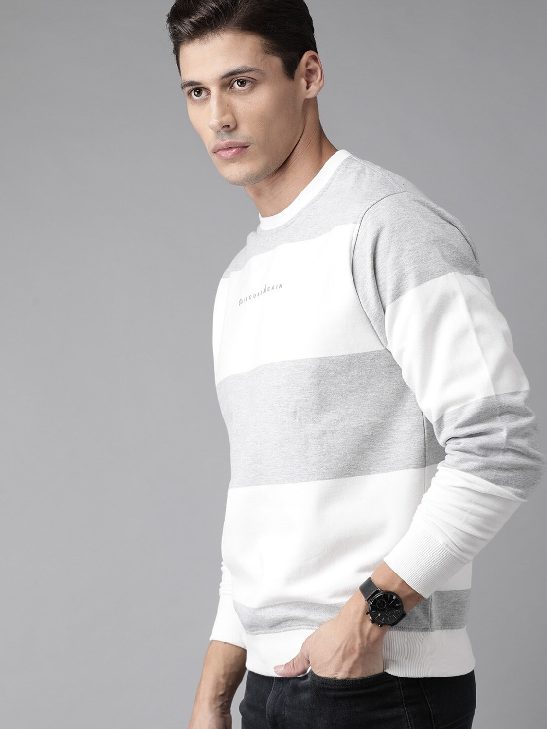 Image of Roadster Full Sleeve Striped Men Sweatshirt