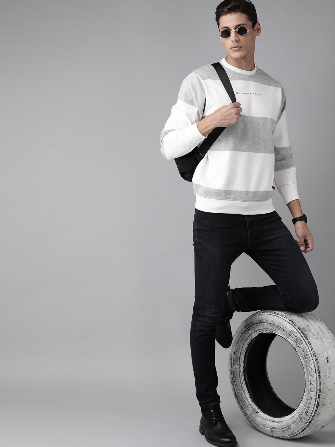 Image of Roadster Full Sleeve Striped Men Sweatshirt