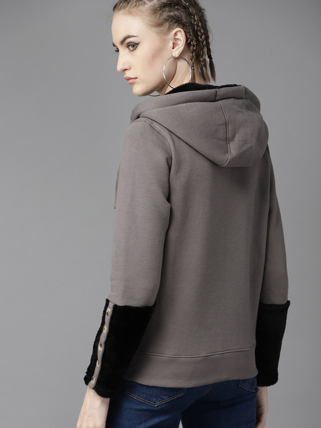 Image of Roadster Full Sleeve Color Block Women Sweatshirt