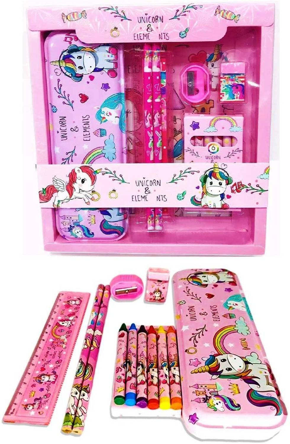 Shivas Unicorn 12-Piece Stationery Set with Eraser and Geometry - Image 2