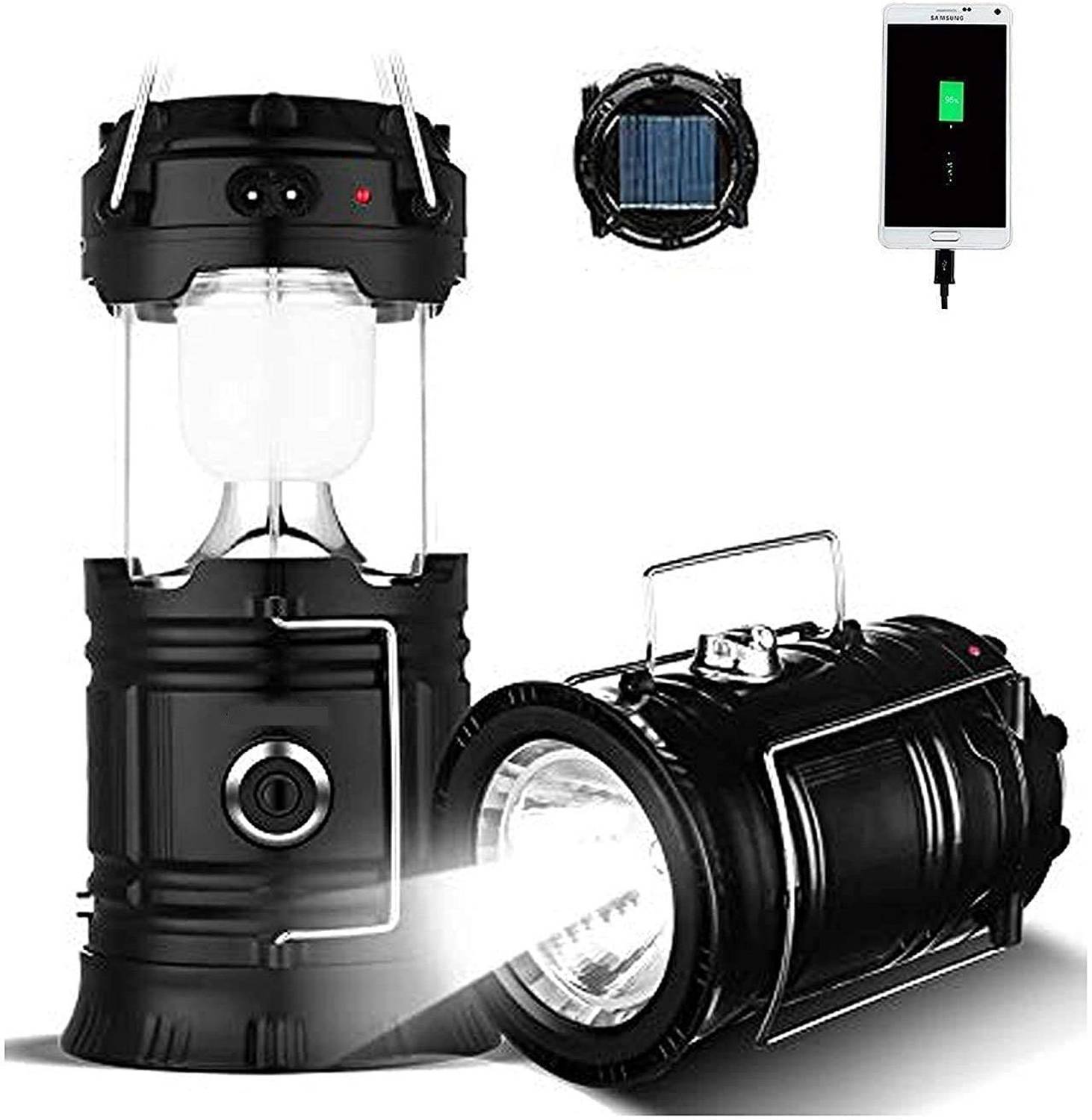 Ahuja International Rechargeable Solar Charging LED Lantern Portable Camping Home Emergency Lights Multicolor Plastic Hanging Lantern