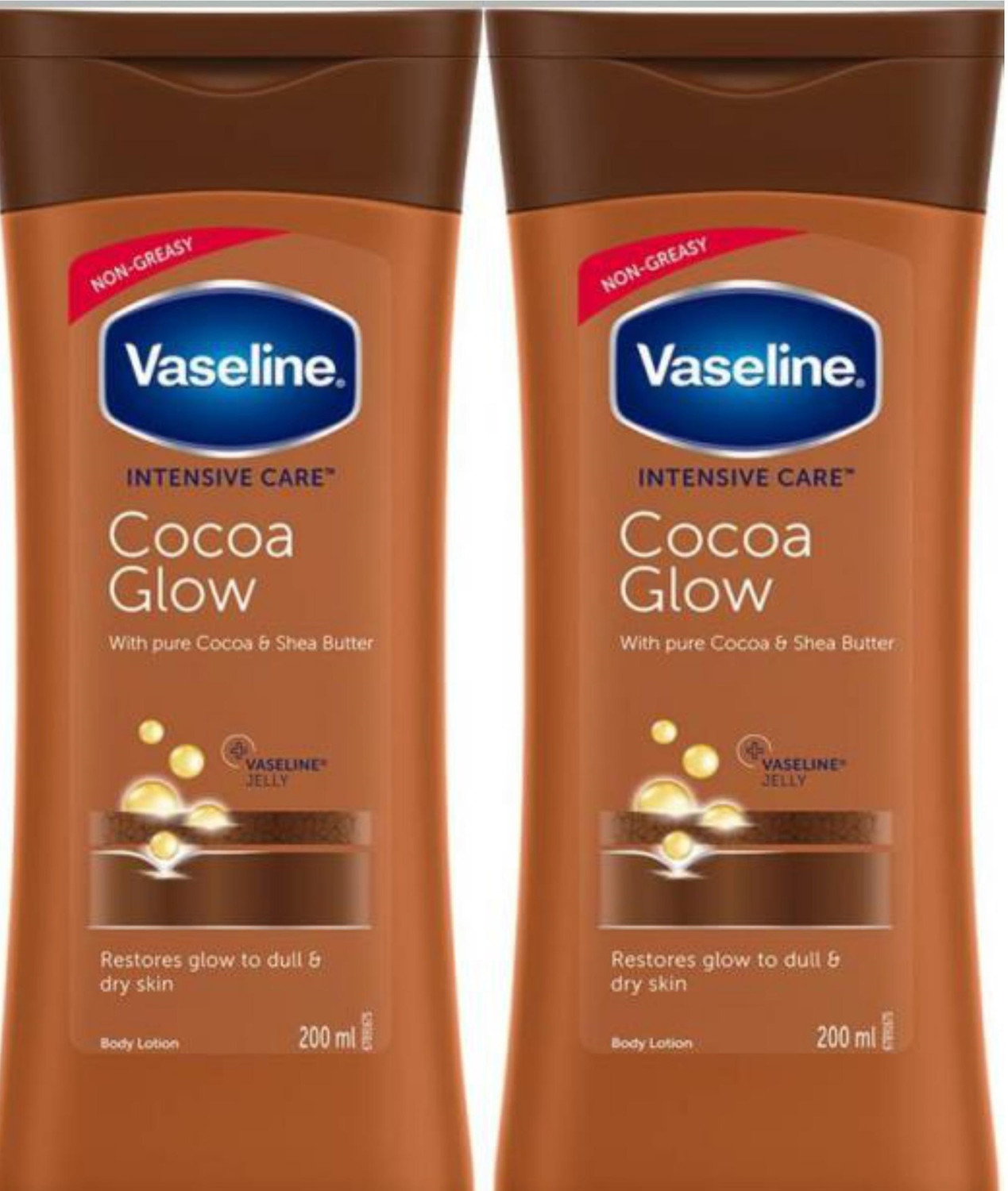Image of Vaseline Intensive Care Cocoa Glow Body Lotion Pack of 2 (2*200 ML)