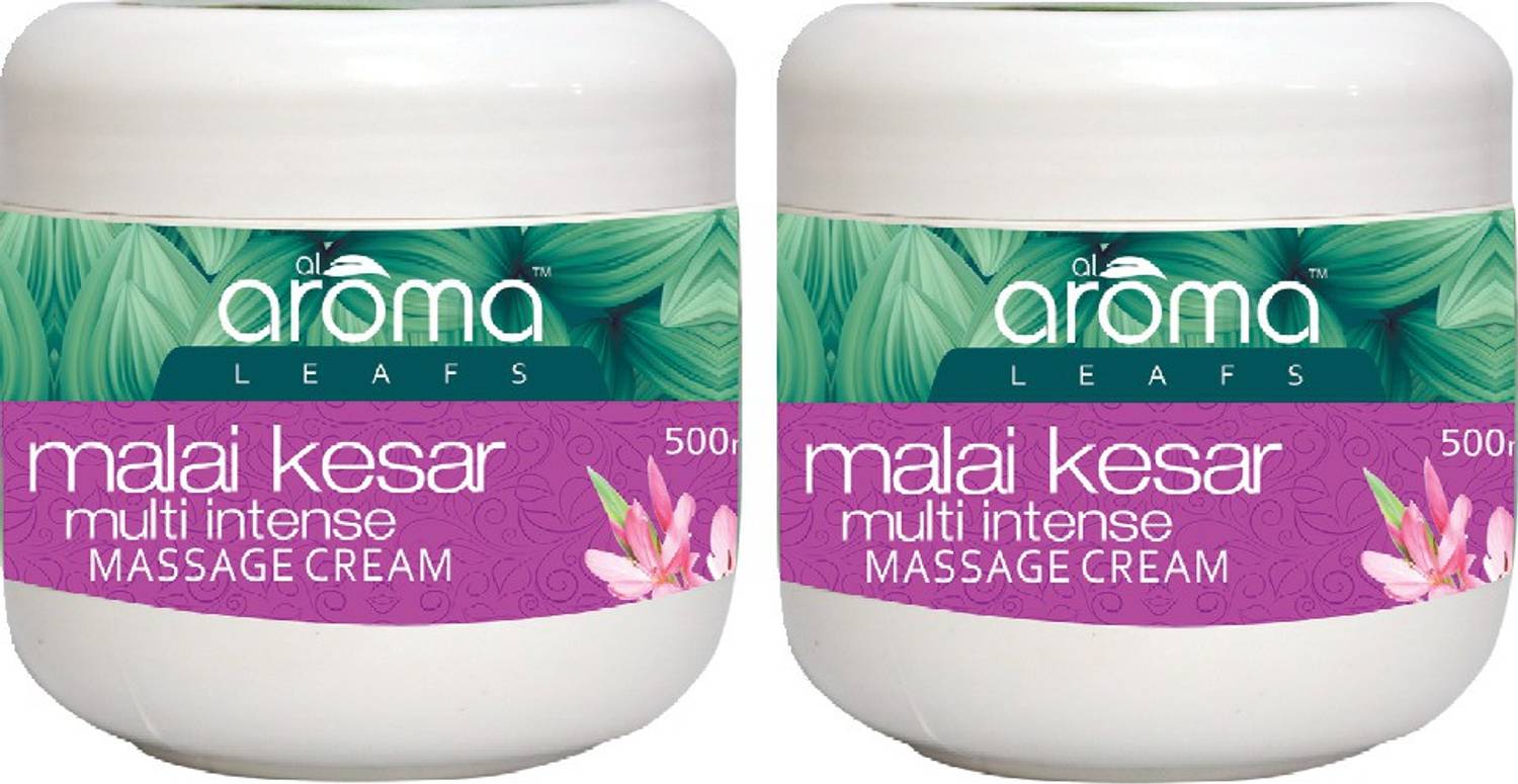 AlAroma Leafs MALAI KESAR MASSAGE CREAM 500GM (PACK OF 2)