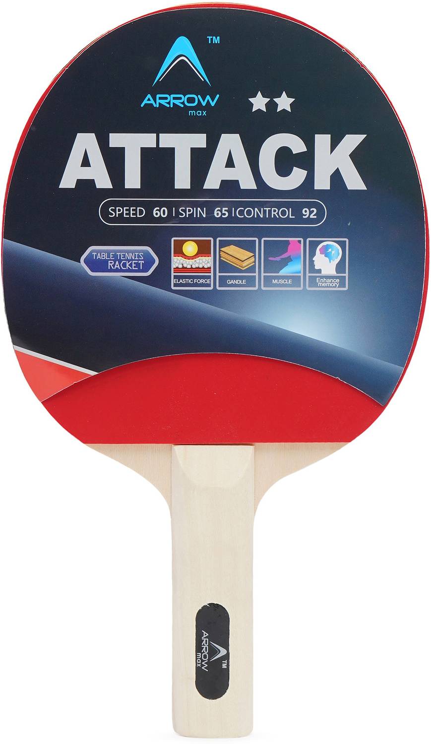 ArrowMax ATTACK BY ONE SHOT RETAIL Multicolor Table Tennis Racquet