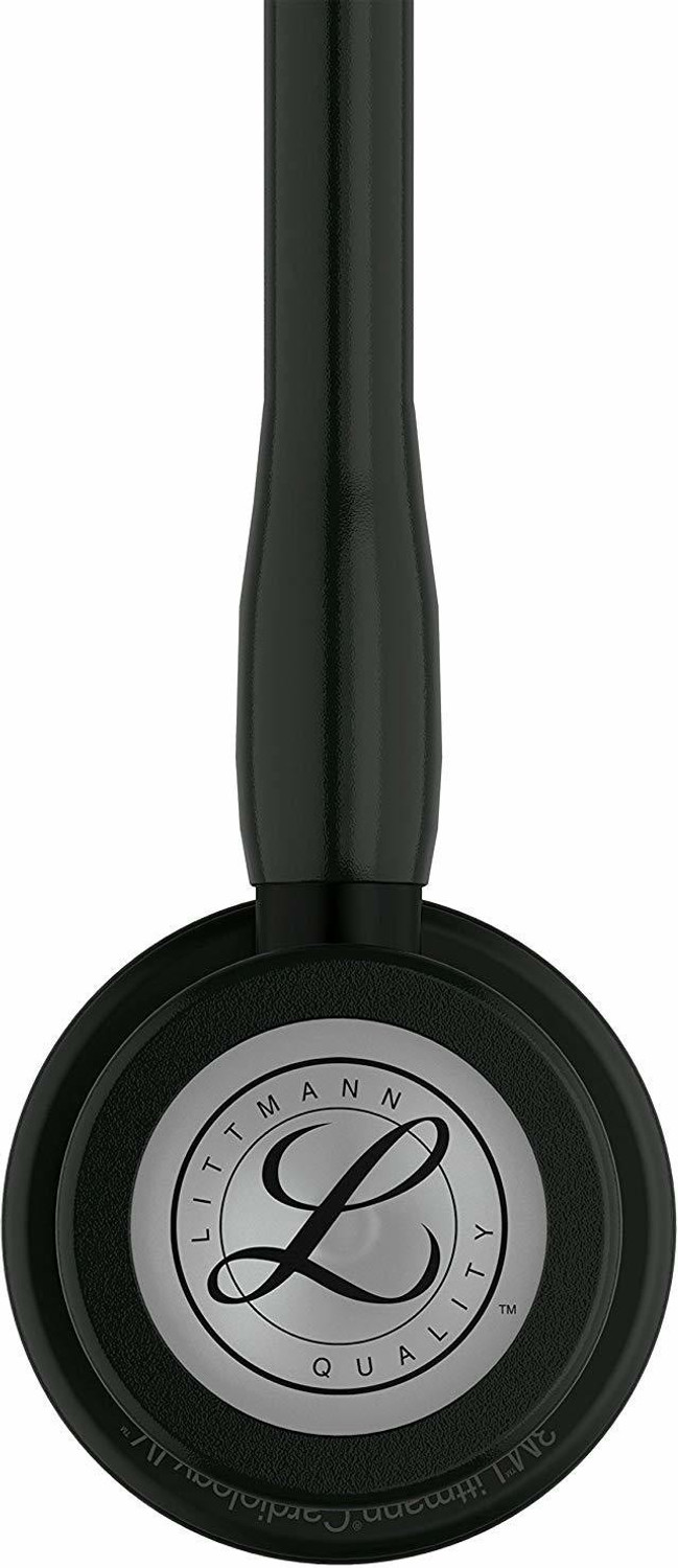 Image of 3M Littmann Cardiology IV Diagnostic Stethoscope, Black-Finish Chestpiece, Black Tube, Stem and Headset, 27 inch, 6163 Cardiology Stethoscope