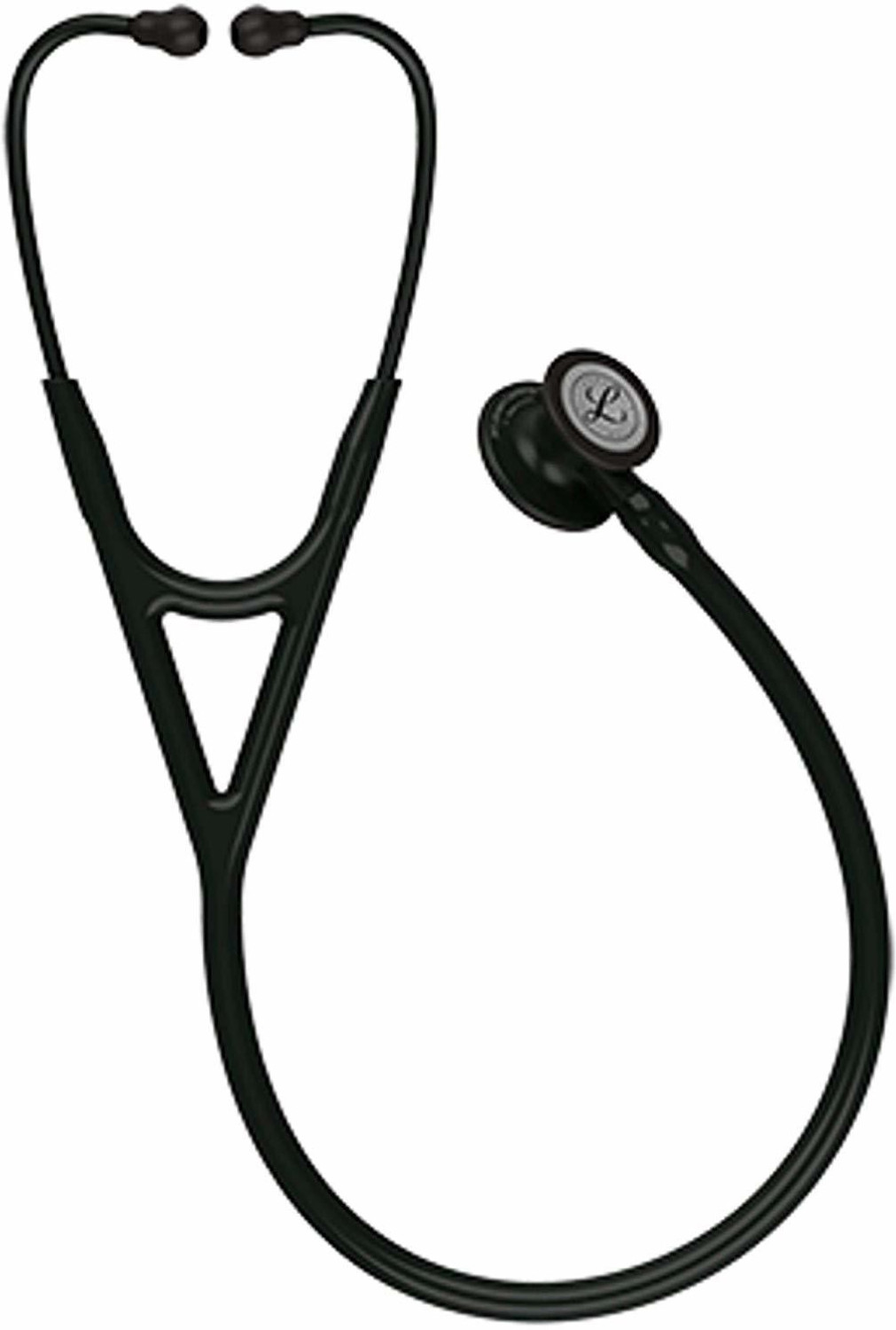 Image of 3M Littmann Cardiology IV Diagnostic Stethoscope, Black-Finish Chestpiece, Black Tube, Stem and Headset, 27 inch, 6163 Cardiology Stethoscope