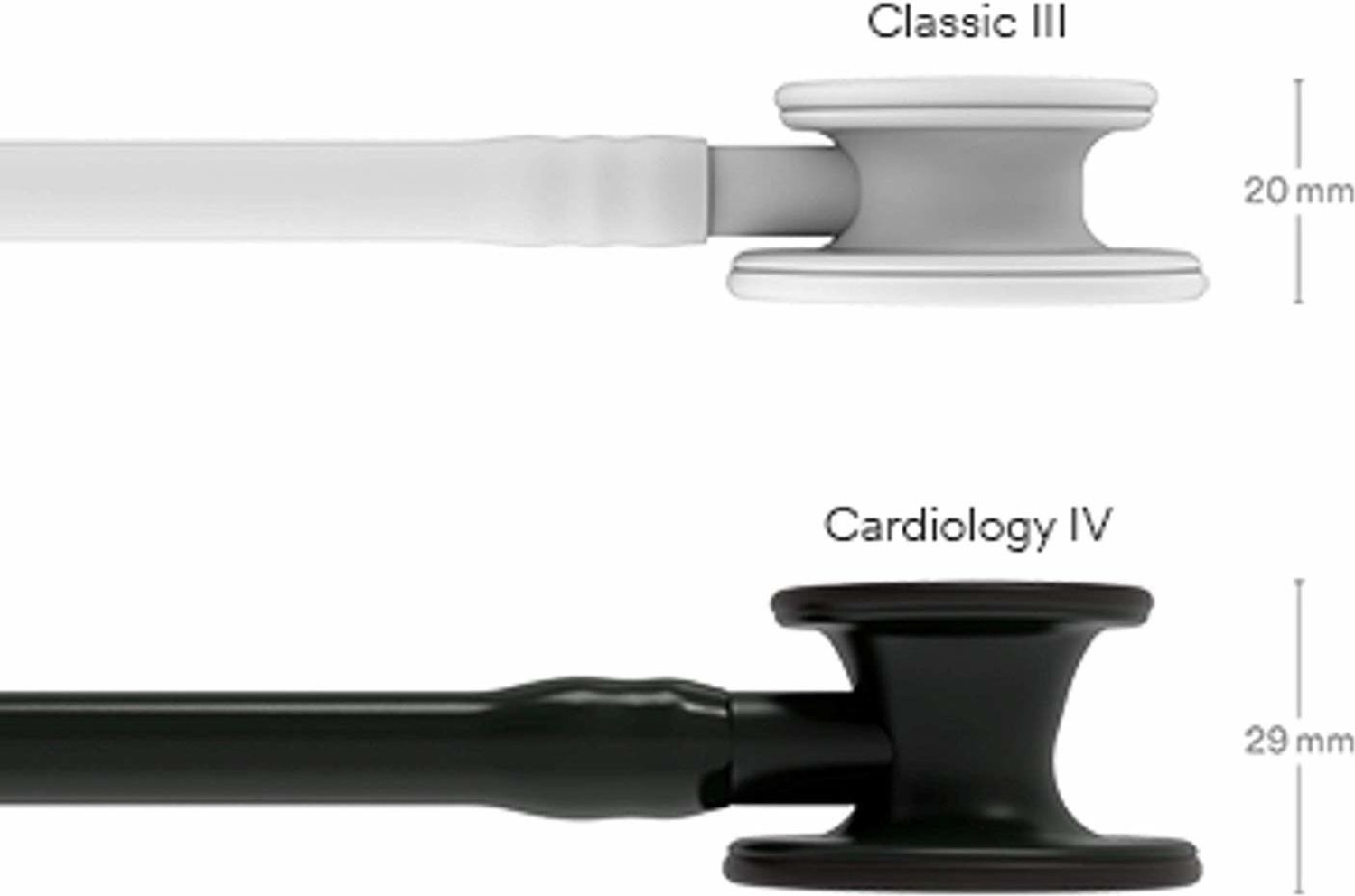 Image of 3M Littmann Cardiology IV Diagnostic Stethoscope, Black-Finish Chestpiece, Black Tube, Stem and Headset, 27 inch, 6163 Cardiology Stethoscope