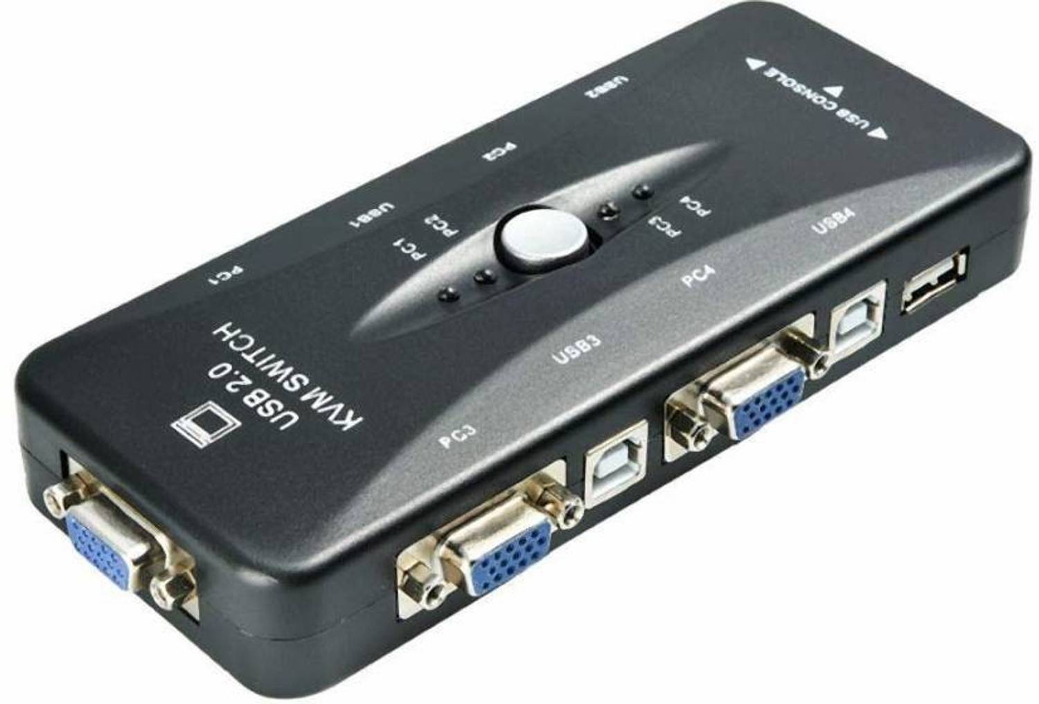 Etzin 4-Port KVM Switch USB 2.0 for Computer Sharing Video Mouse