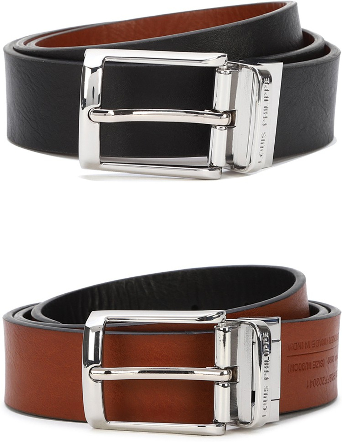 Image of LOUIS PHILIPPE Men Formal Multicolor Genuine Leather Reversible Belt