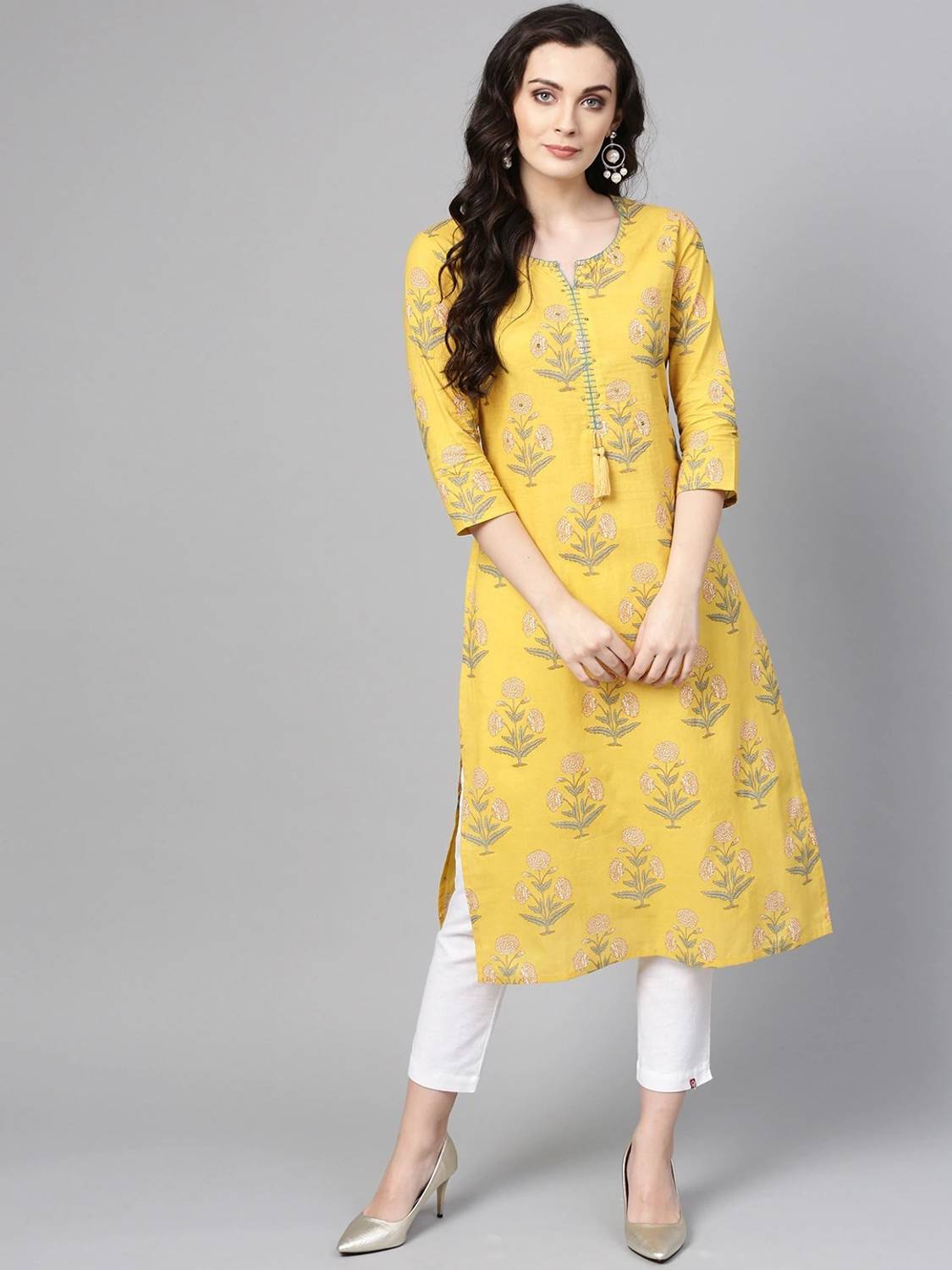 shri ramji brothers Women Floral Print Cotton Blend A-line Kurta