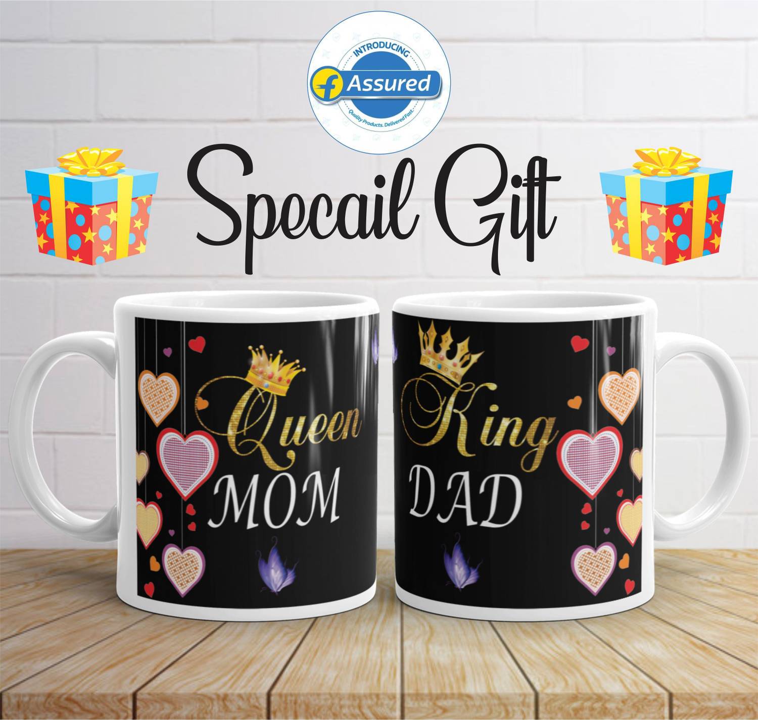 Artgenics Queen MOM & King DAD. Ceramic Coffee 320ml Ceramic Coffee Mug