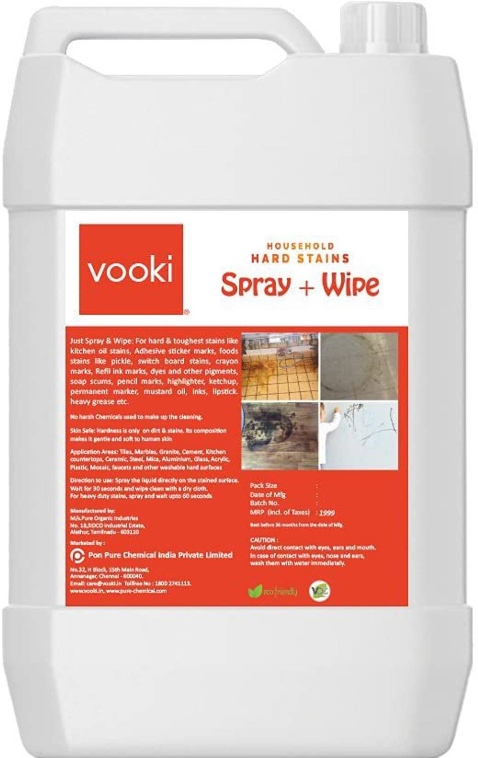 vooki Household Hard Spray + Wipe All Purpose Cleaner Stain Remov
