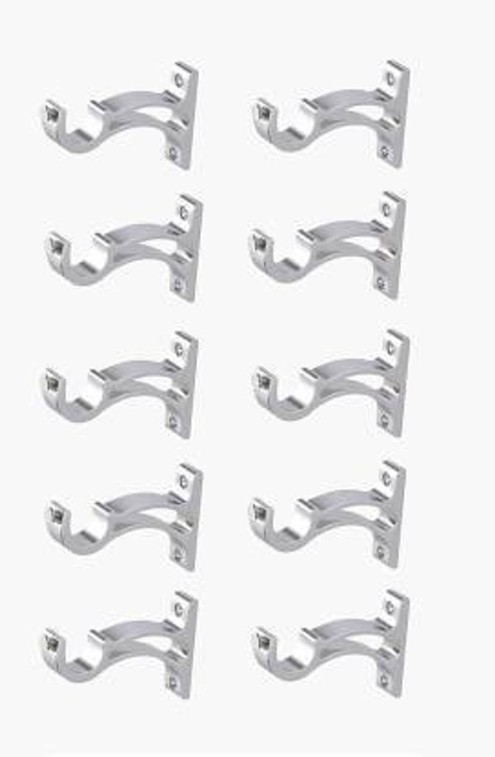 BUCKLER Silver Rod Rail Bracket, Curtain Knobs, Tieback Hook Metal