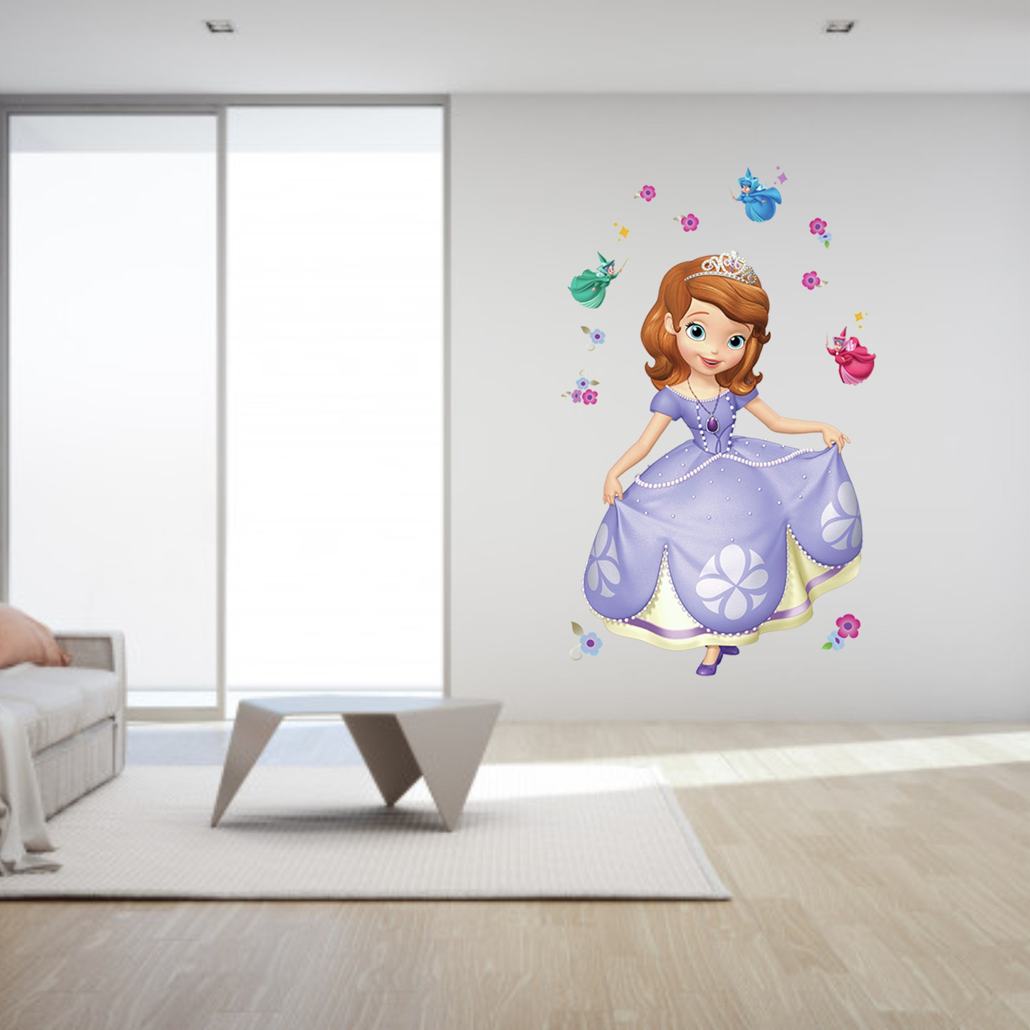 Image of Divine studio 94 cm Beautiful decorative wall princesa sofia multicolor decorative wall sticker for wall decoration for home decor (pvc vinyl covering area 94 cm X 58cm) Self Adhesive Sticker