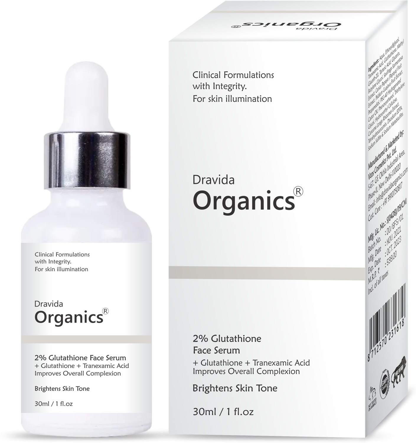Image of Dravida Organics Glutathione Serum for Fairness Reduce Pigmentation