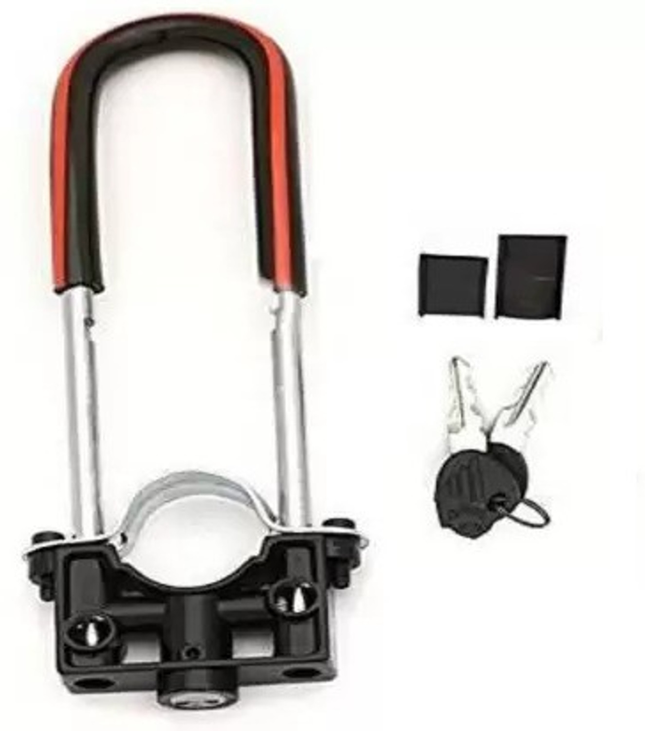Image of Bullkartzone Bike Front Shocker Wheel Lock Bike Front U-Type Anti Theft Wheel Lock For Bajaj Platina( Black) Wheel Lock