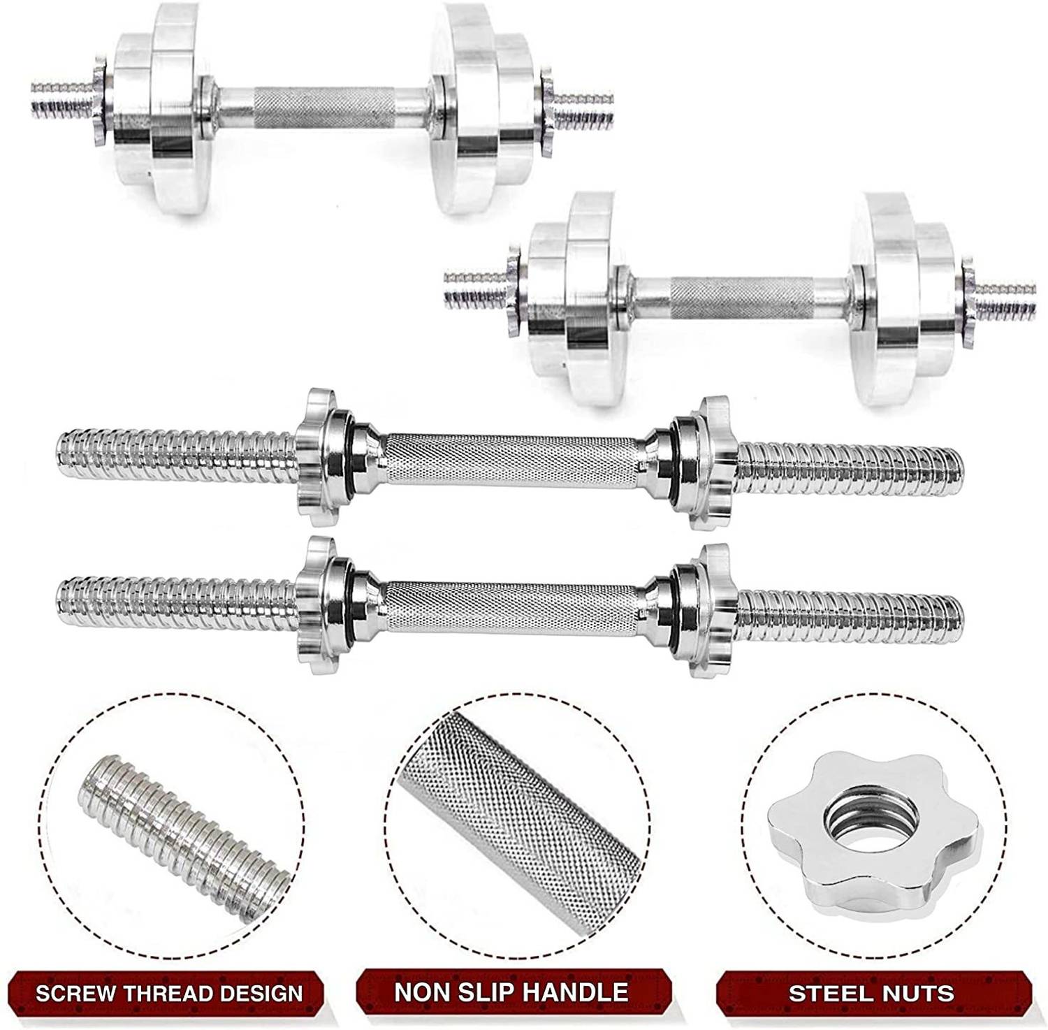 YMD Home Gym Set, Steel Dumbbell Set, 2.5KG X 4PCS - Image 2
