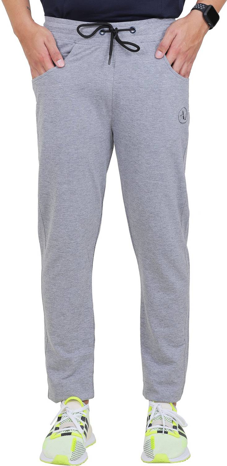 Acid & Metal Solid Men Grey Track Pants