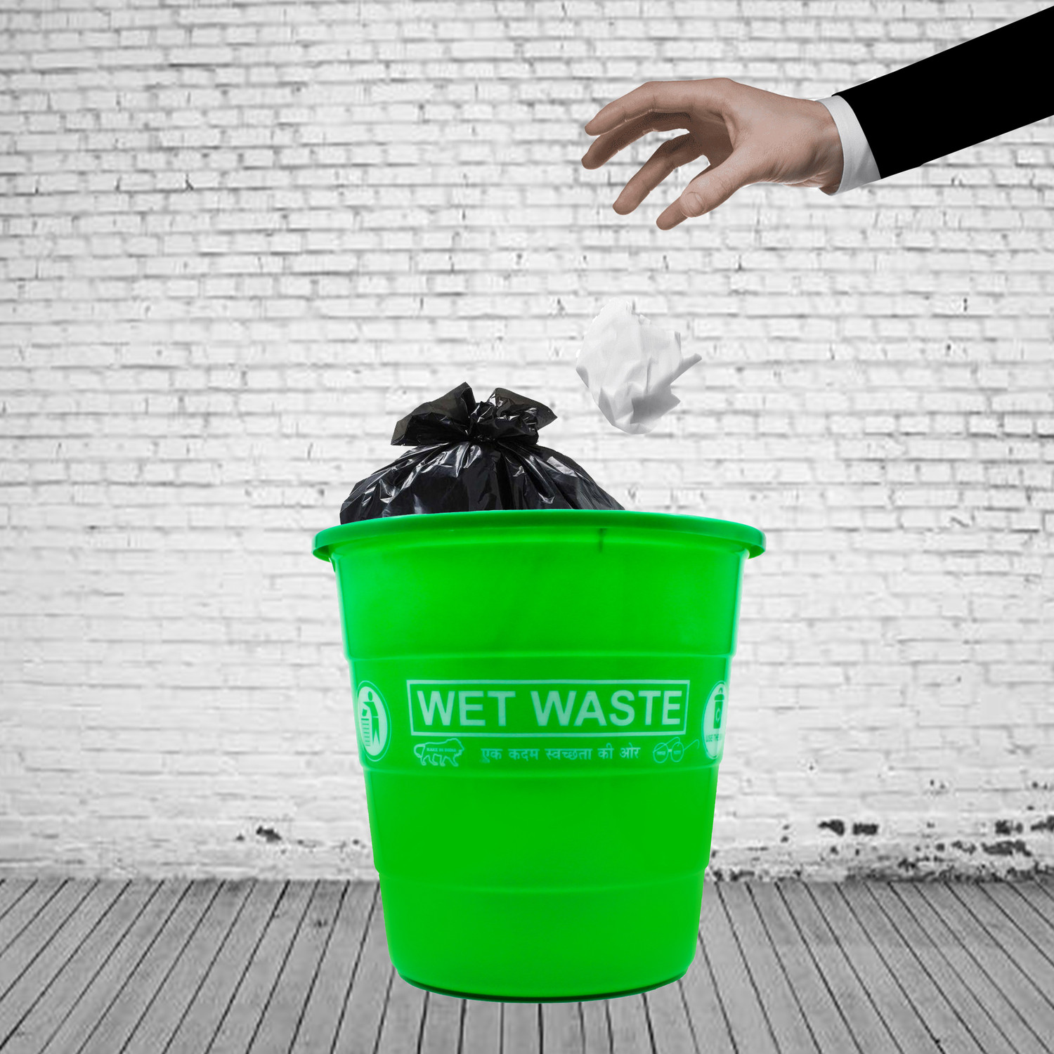 Image of Jaycee Plastic Open Smart Garbage Bin Dustbin 8 Litre Plastic Dustbin