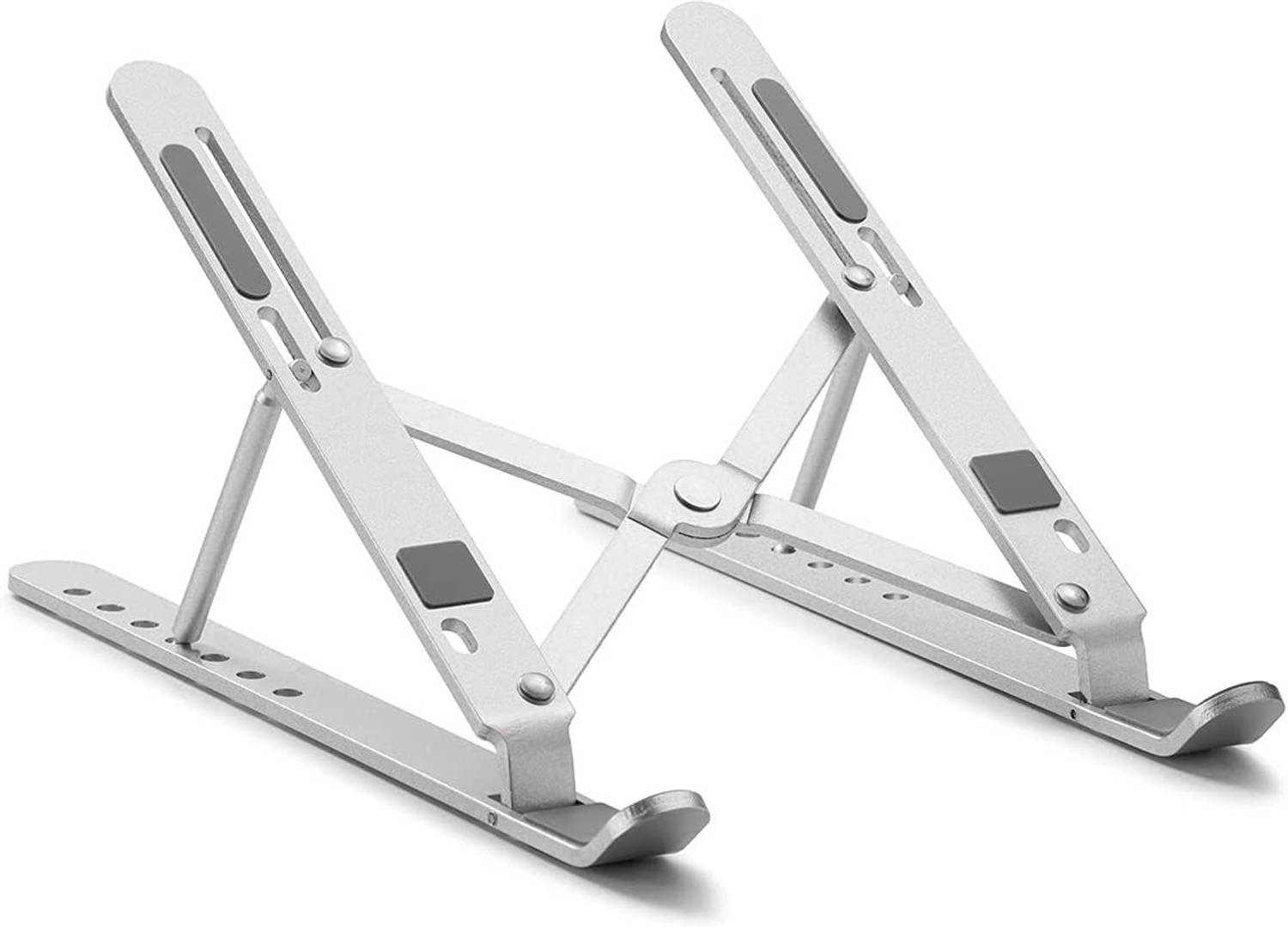 StealODeal 7 Angles Adjustable and Foldable Stainless Steel Laptop Stand Upto 10 to 15.6" (Silver) Aluminium Laptop Stand with Adjustable Height Compatible with Universal Laptops
