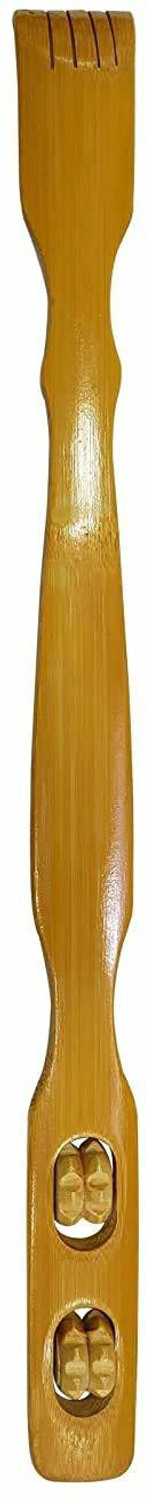 Image of LyqArt LT0341 Wooden Handmade Back Self-Massager Itching Stick | Back Itching Stick with Double ball Massager | Back Scratcher Khujli Stick, Hand Massager | Massage Tool For Men Women Kids With Non Slip Handle (Set of 2) Massager