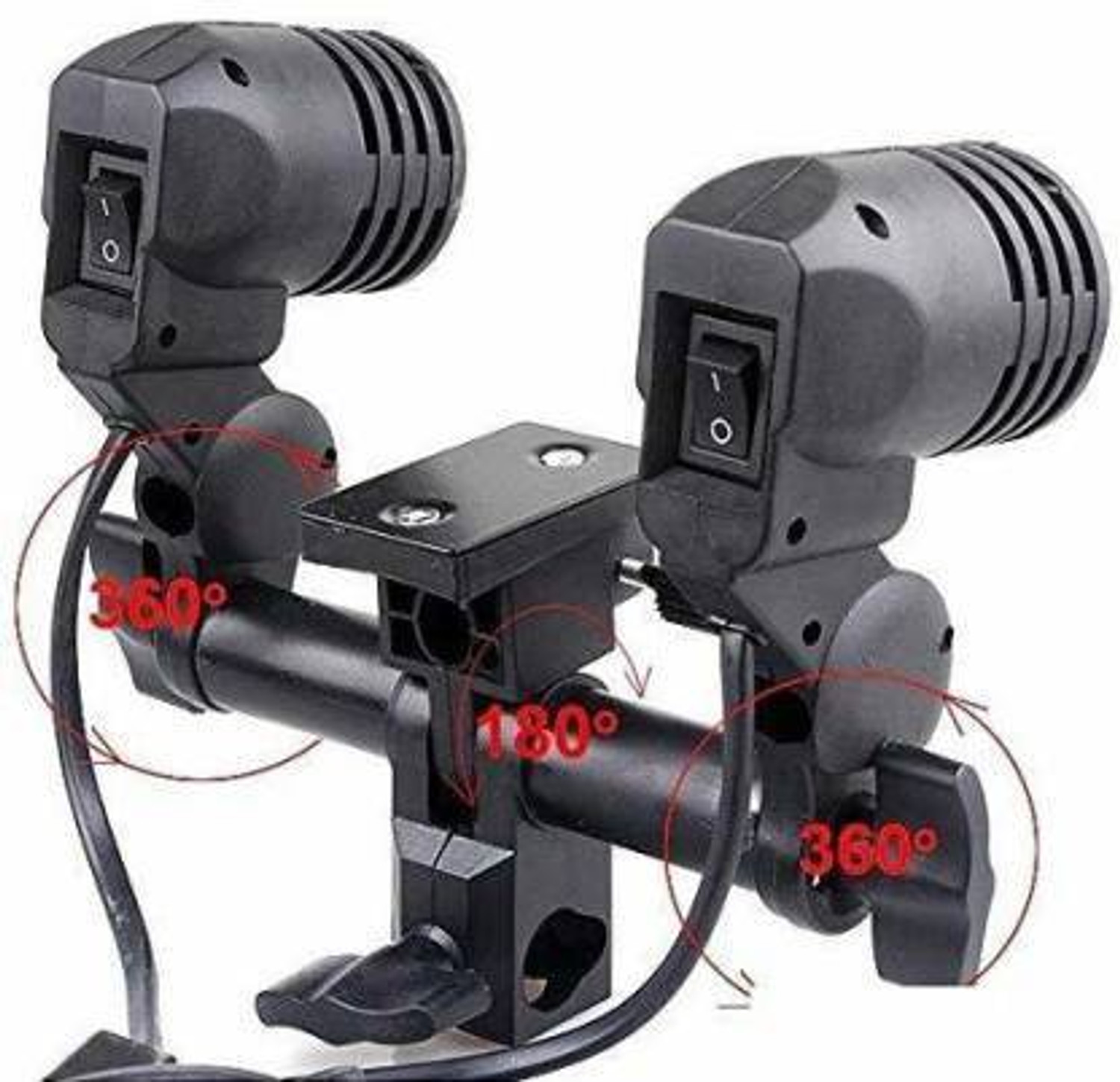 Image of WON E27 2 in 1 Set of 2 Pcs Photo Studio Bulb Holder Base Socket Lamp Bulb Holder Adapter for Photo Video Studio Softbox Video Light - Black Camera Rig Black Reflector Umbrella