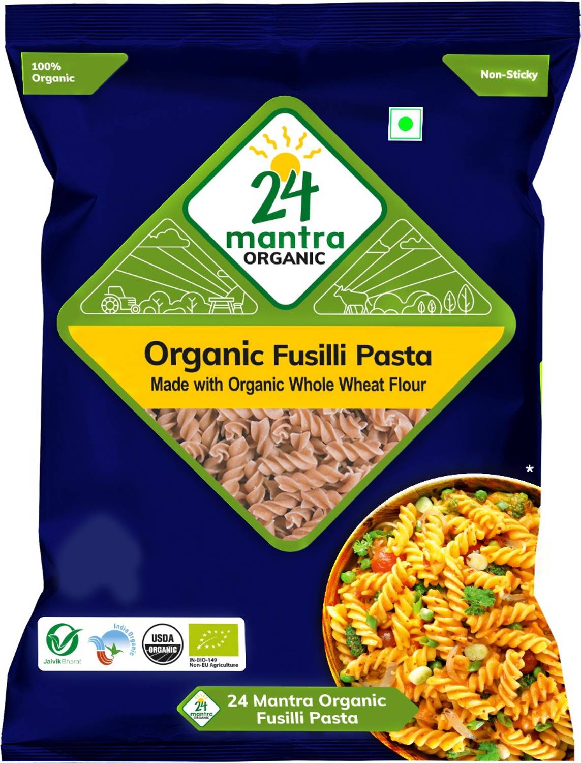 24 Mantra Organic Whole Wheat Fusili Pasta Pasta
