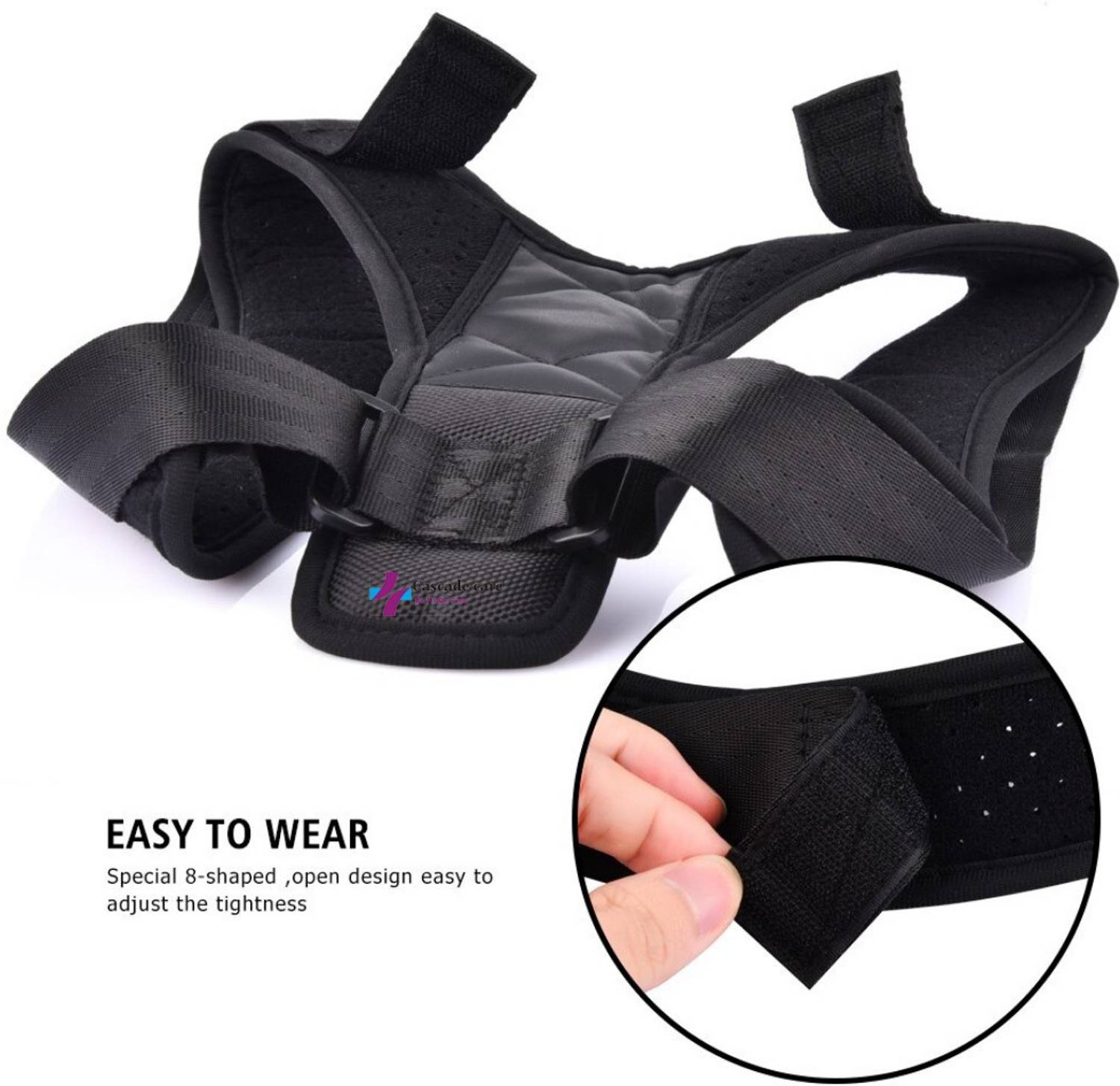 cascadecare Posture Corrector Belt Clavicle Brace for upper back pain releif Posture Corrector