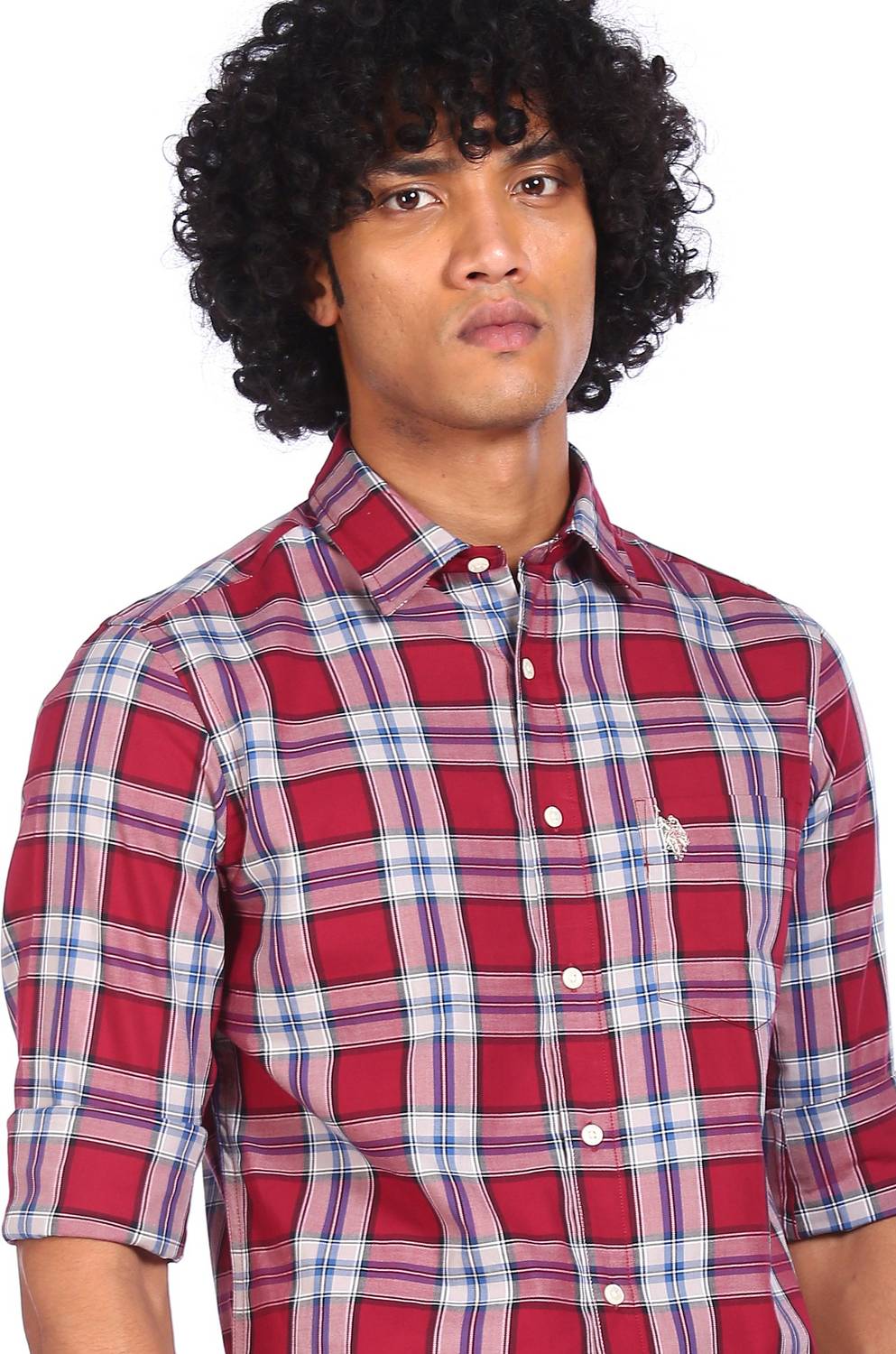 U.S. POLO ASSN. Men Red Checkered Shirt - Image 3