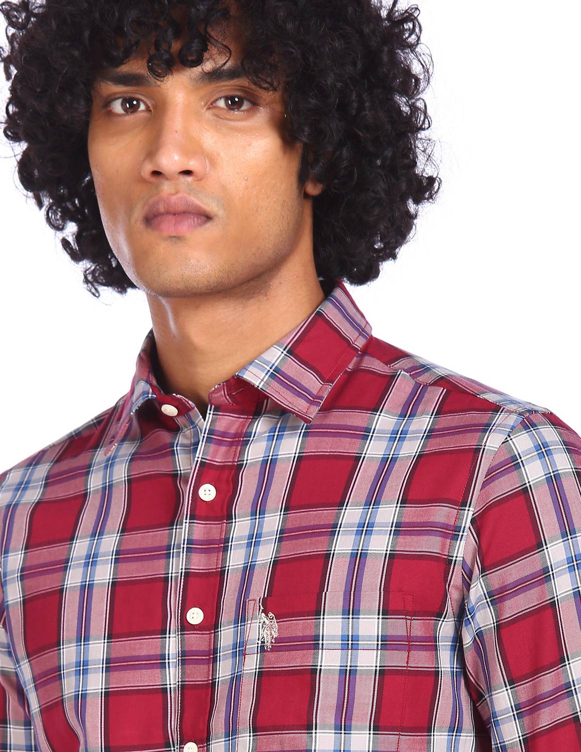 U.S. POLO ASSN. Men Red Checkered Shirt - Image 5