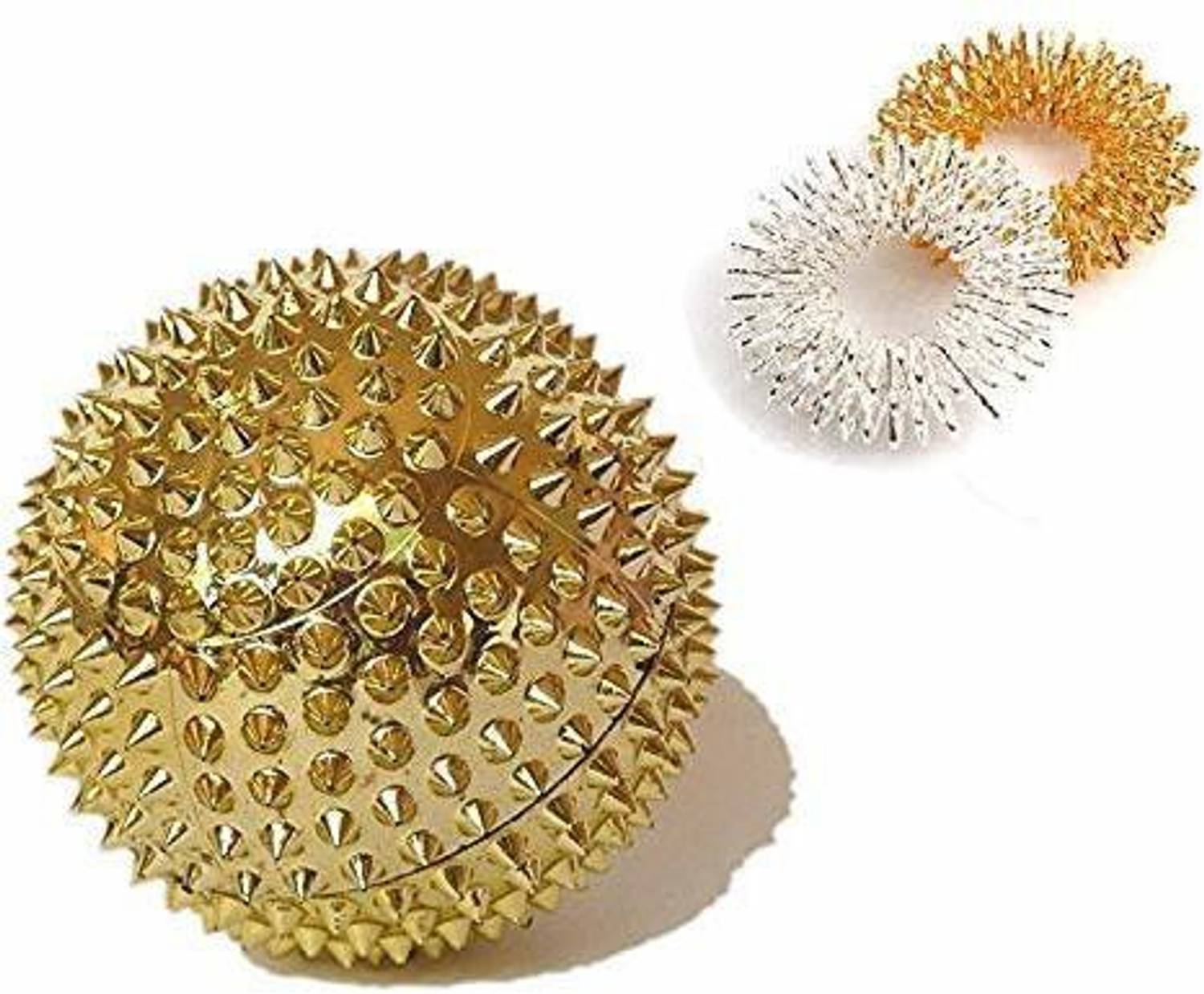 Acs AJ ACS Acupressure Magnetic Ball Massaging For Palm With 2 Sujok Rings For Finger Massager