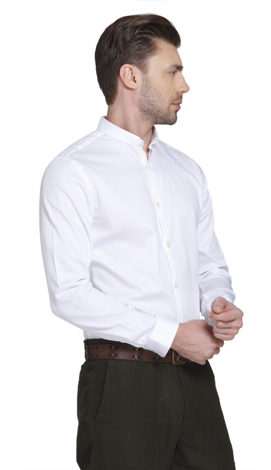 Image of JACK & JONES Men Solid Formal White Shirt