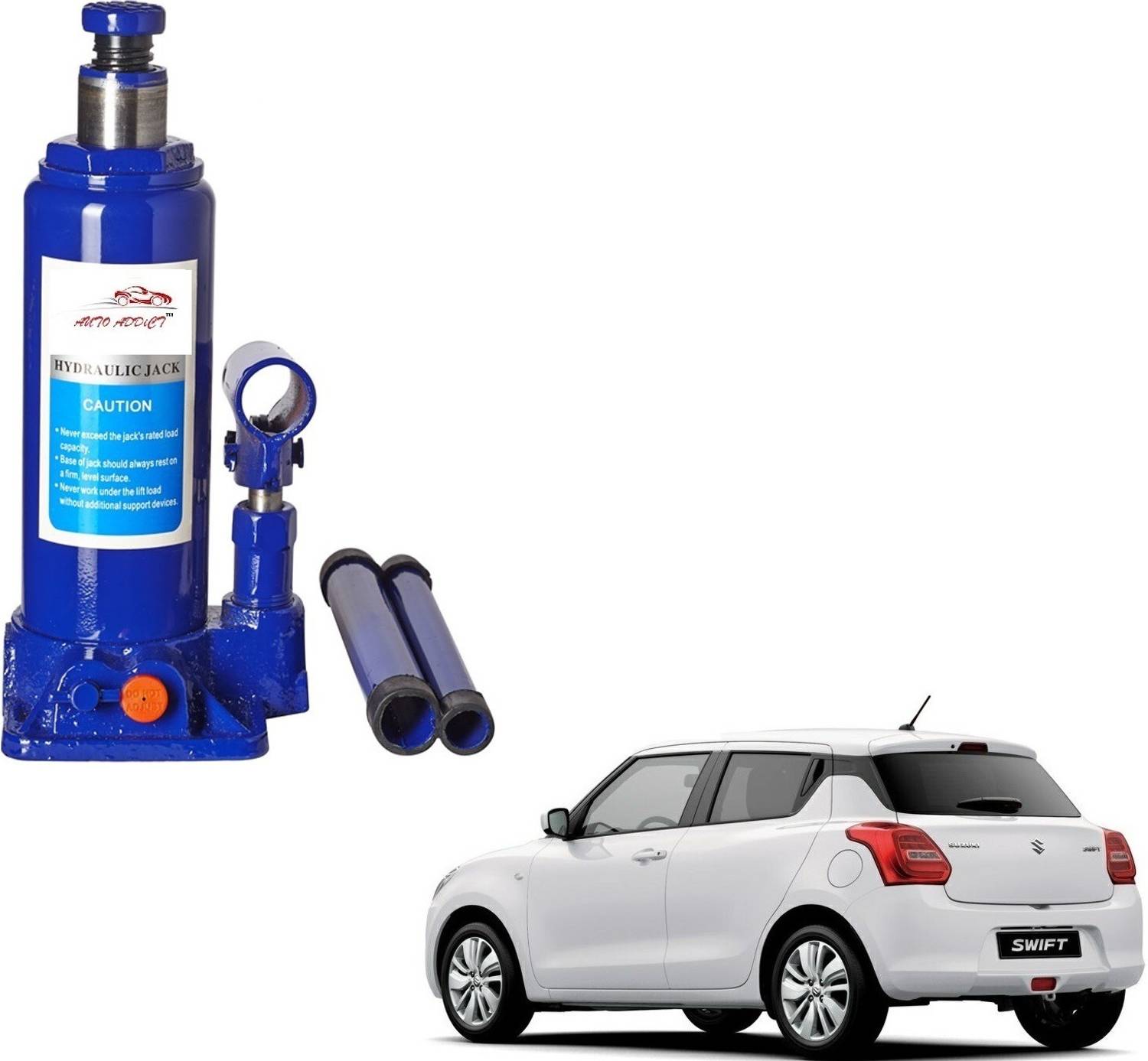 AuTO ADDiCT Hydraulic Bottle Jack Car Jack 5 ton(5000 KGS) For Maruti Suzuki New Swift (2018-Present) Vehicle Jack