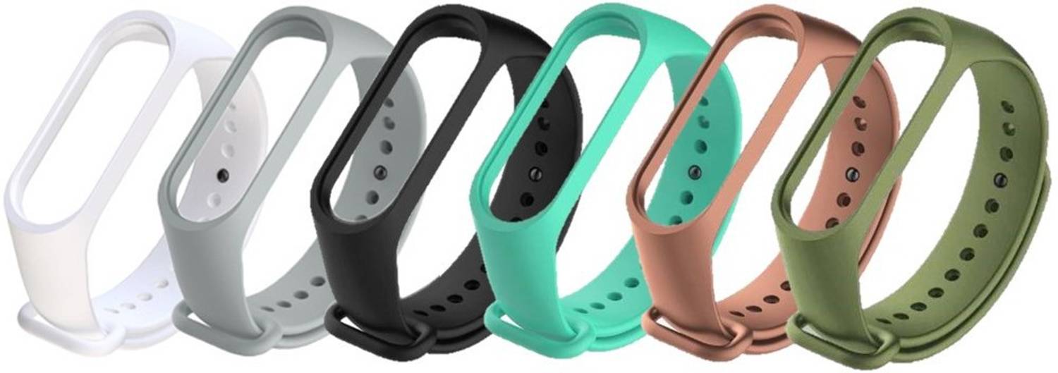 AMANDO 2 cm Combo Pack Of 6 Soft Silicon Adjustable Strap Bands/Bracelet For M! Band 4/3 (Limited Edition Bands) (Skin Friendly)(Watch Not Included) Smart Band Strap