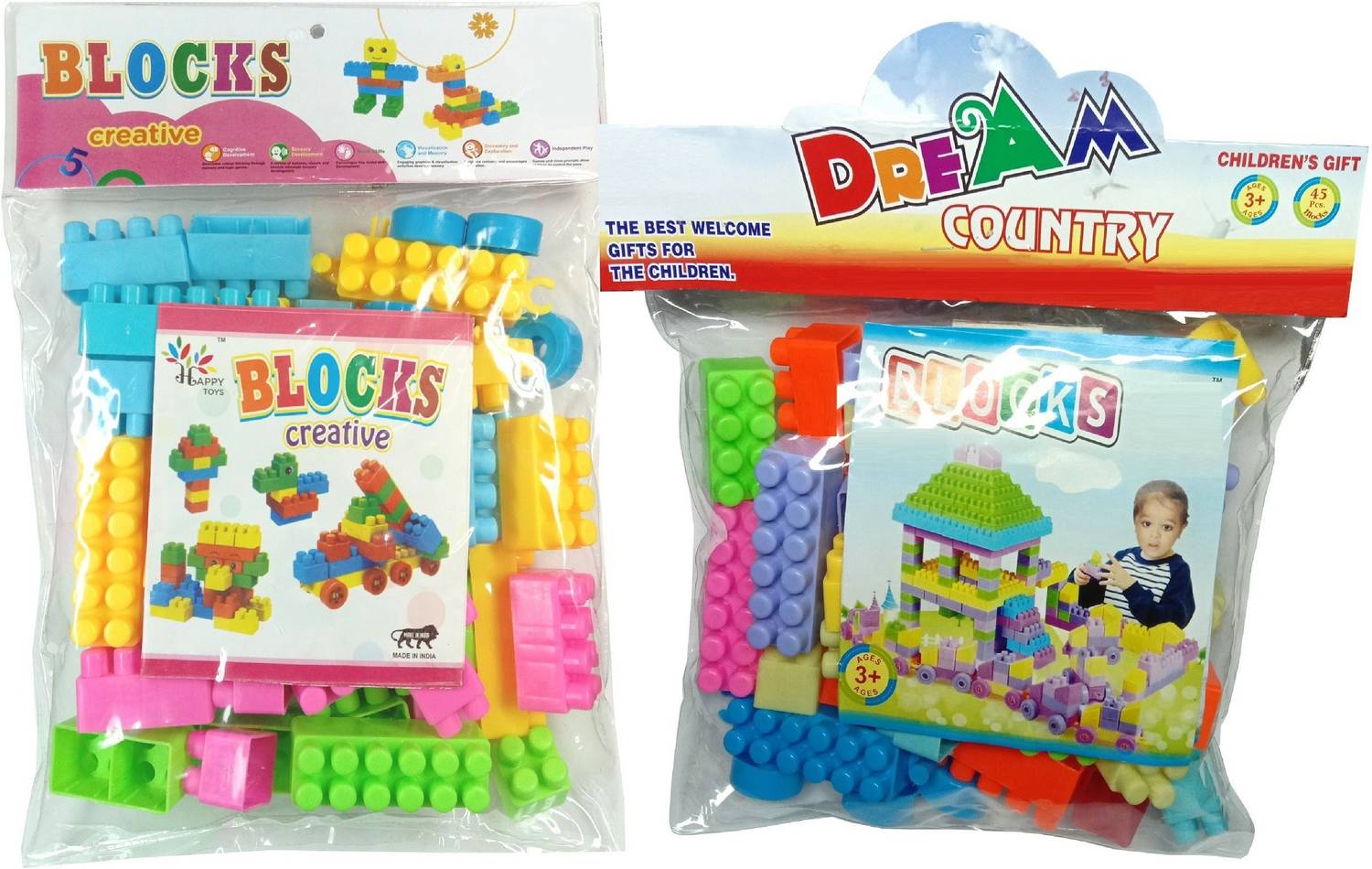 Agk 85 Pcs Building Block, Learning Toy, Educational Toy For Girls, Boys and Kids, Construction Block Toys Combo Set With Wheels, Stickers and Picture Catalog Page. Best Gift for kids. (Set of 2)