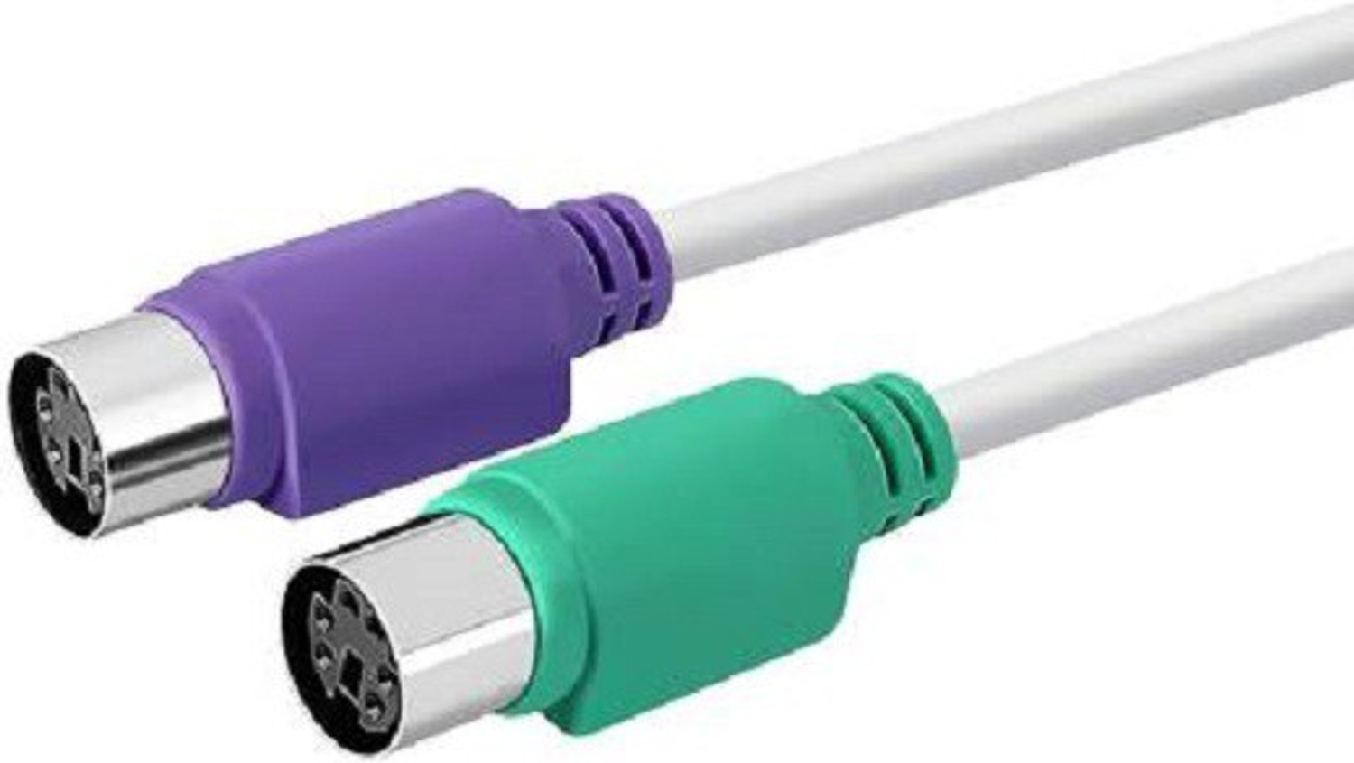 Image of InfiDeals KVM Cable 1 m USB 2.0 To PS2 Keyboard Mouse Cable Converter Connector -1 m KVM Cable (Compatible with Keyboard, Mouse, White)