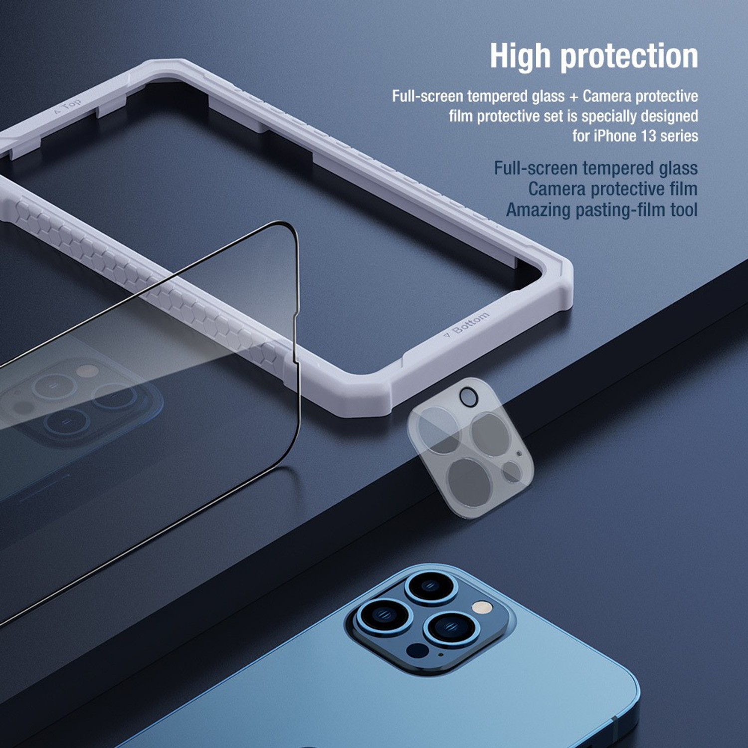 Image of Nillkin Front and Back Tempered Glass for Apple iPhone 13 Pro (6.1 inch Inch) 2 in 1 Full