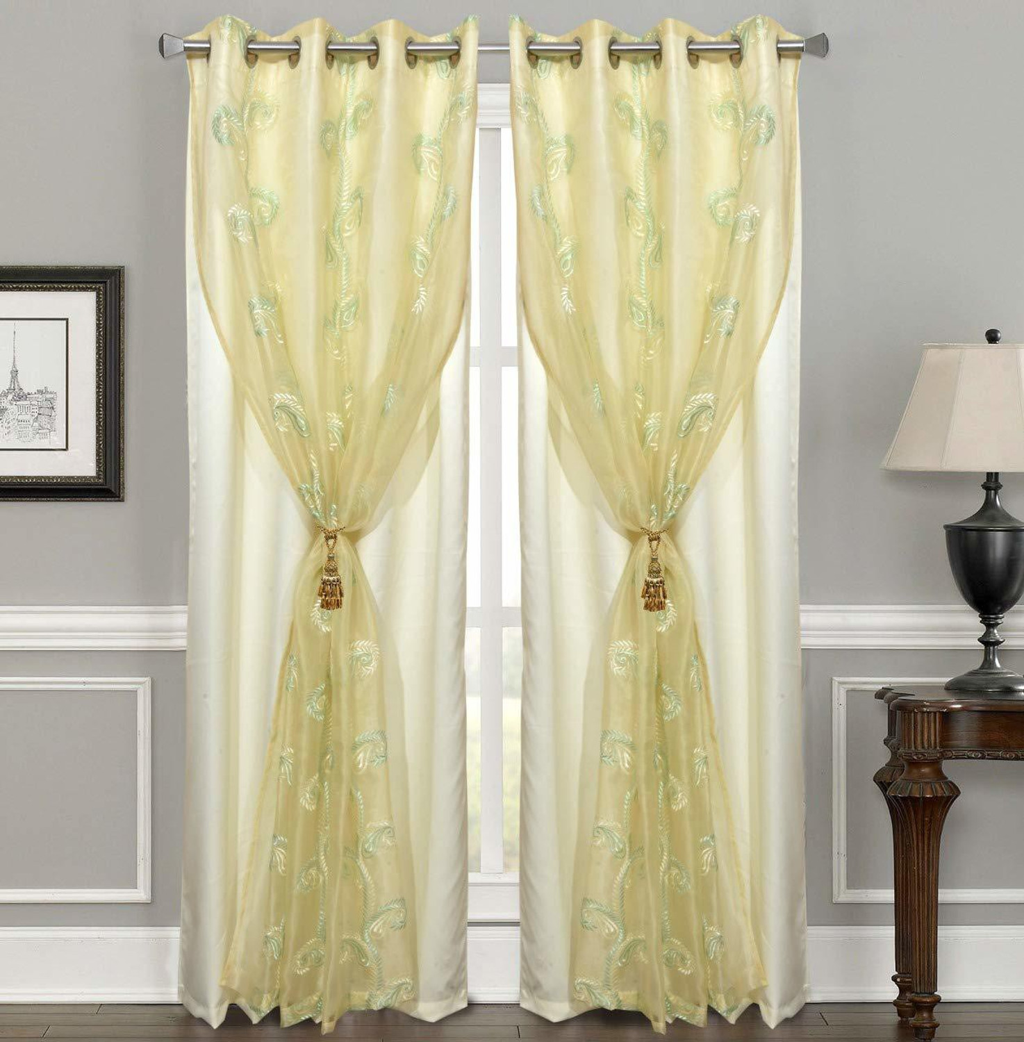 Image of Dashing Fabrics 274.32 cm (9 ft) Long Door Polyester Blackout Curtain (Pack Of 2)