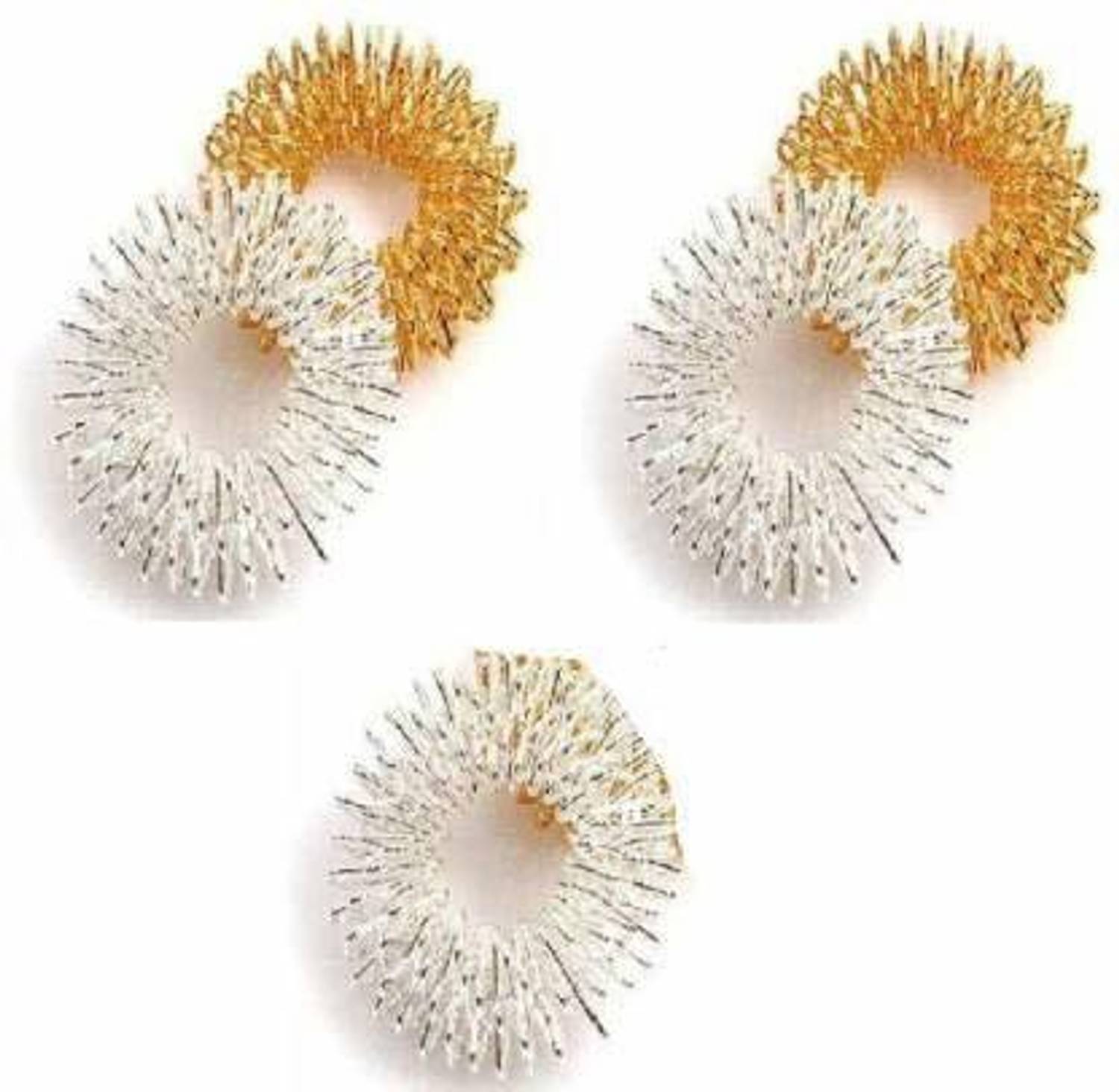 Acs BI1 Acs 223-ZH-AC Acupressure Product Finger Rings Sujok Metal (SET OF 5) Massager (White, Yellow) Massager