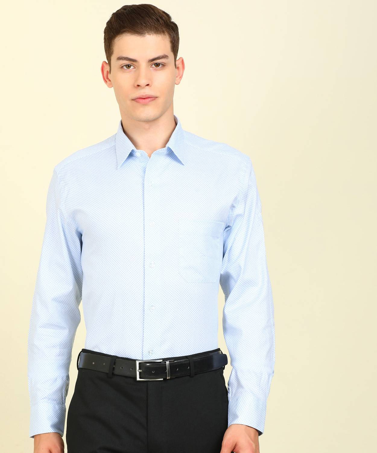 ARROW Men Printed Formal Blue Shirt