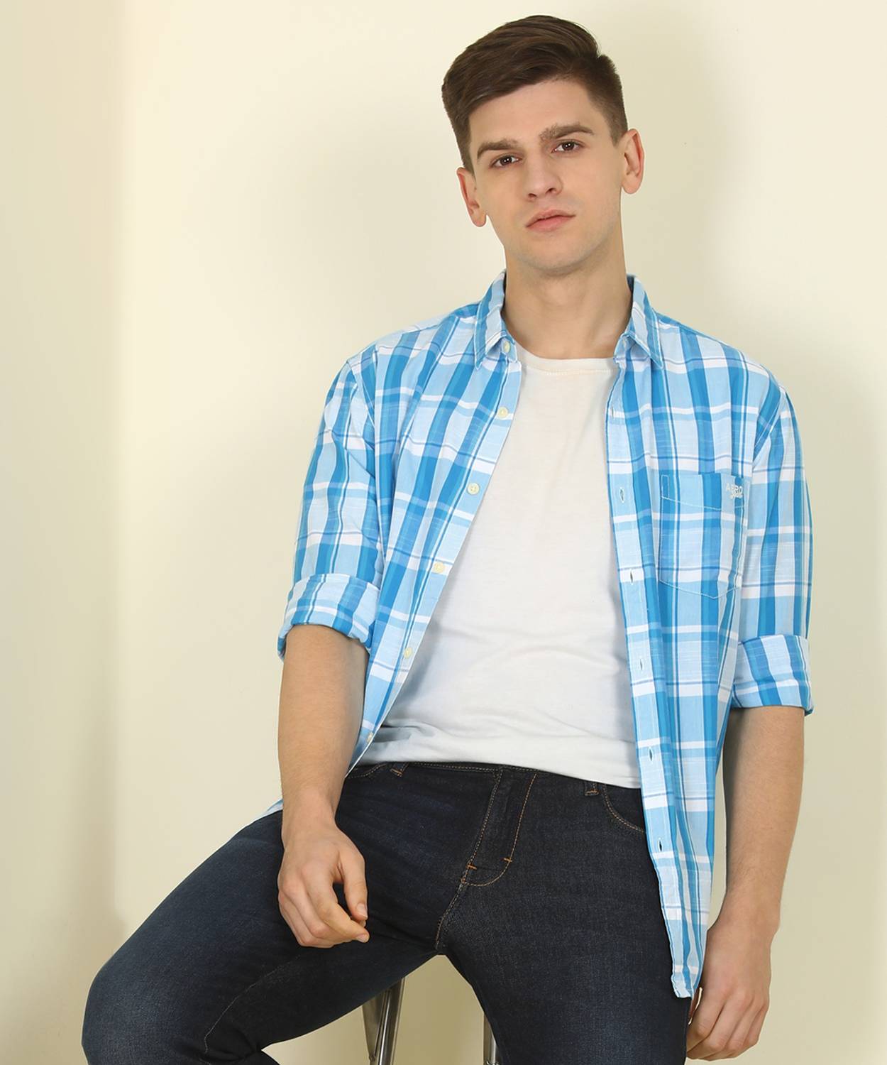 Aerojeans by Aeropostale Men Checkered Casual Multicolor Shirt