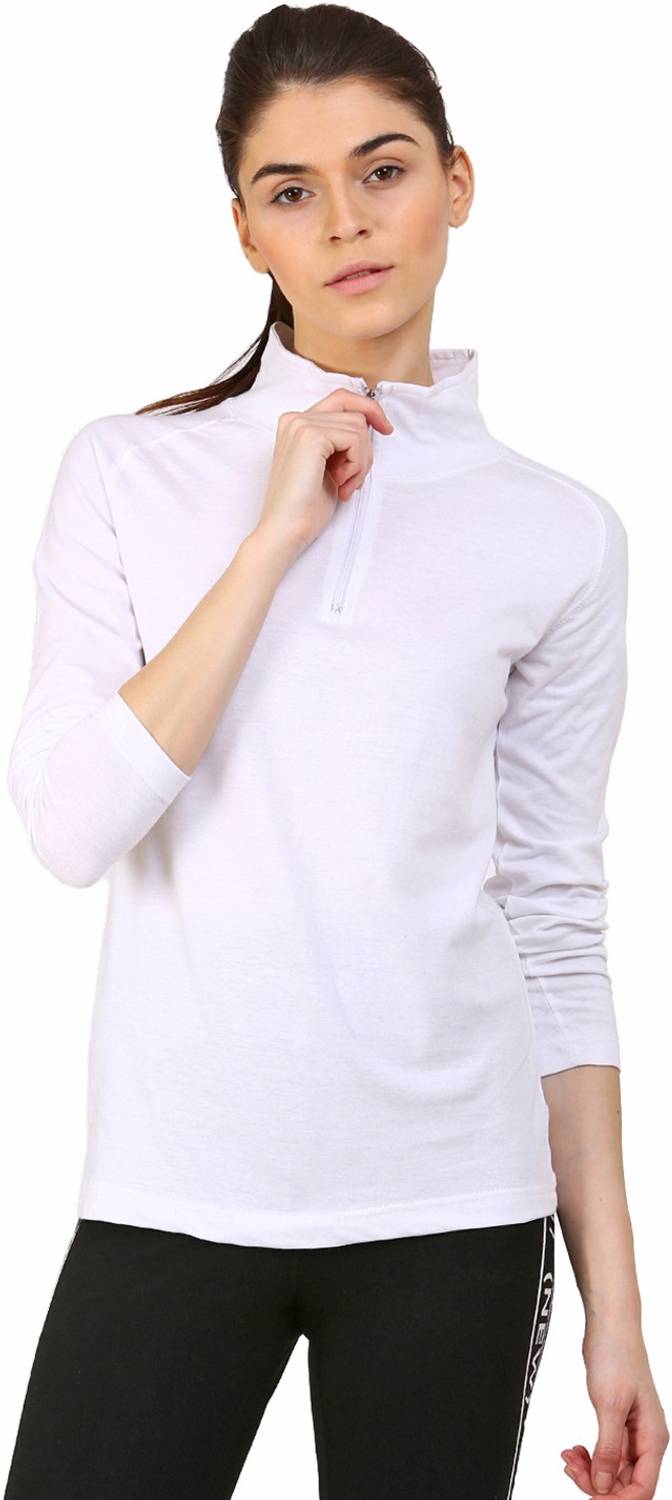 Ap'pulse Casual Raglan Sleeve Solid Women White Top