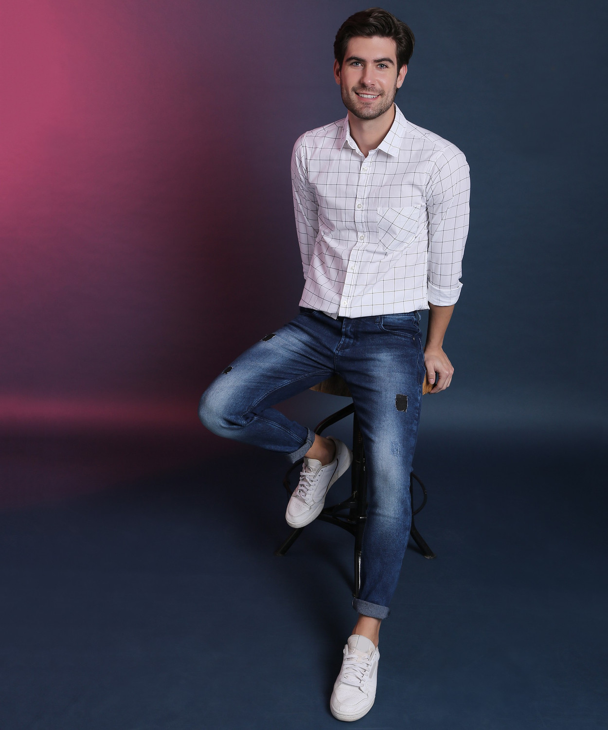 Image of CAMPUS SUTRA Regular Men Blue Jeans