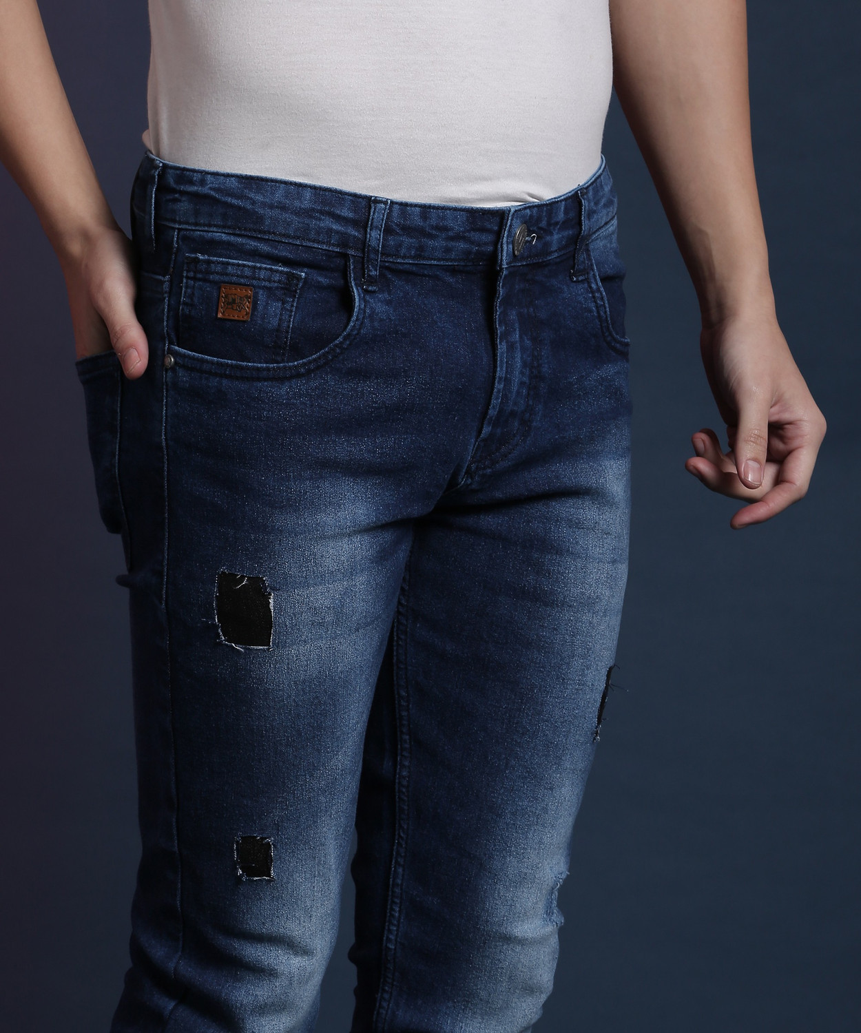 Image of CAMPUS SUTRA Regular Men Blue Jeans