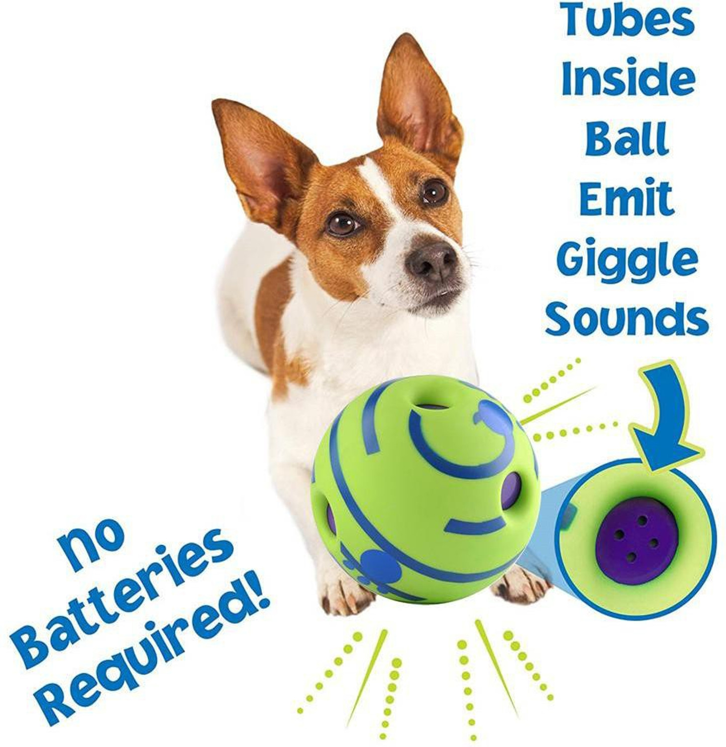 Image of 24x7eMall 24x7 eMall Interactive Dog Toy, Fun Sounds When Rolled or Shaken Funny Sound Ball Laughing Ball for Medium Large Pet Dogs, 5.5 Inch Rubber Ball For Dog & Cat