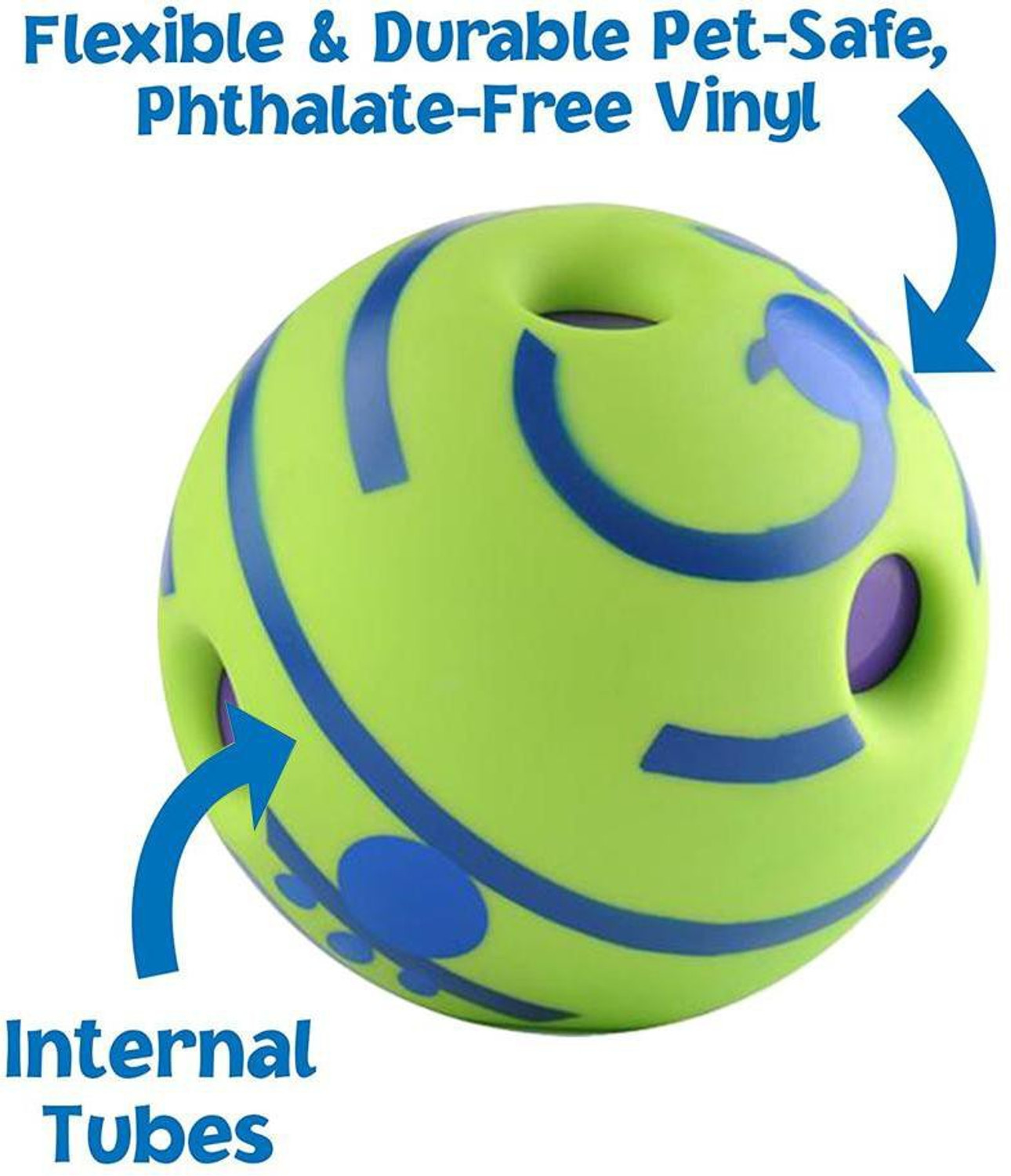 Image of 24x7eMall 24x7 eMall Interactive Dog Toy, Fun Sounds When Rolled or Shaken Funny Sound Ball Laughing Ball for Medium Large Pet Dogs, 5.5 Inch Rubber Ball For Dog & Cat