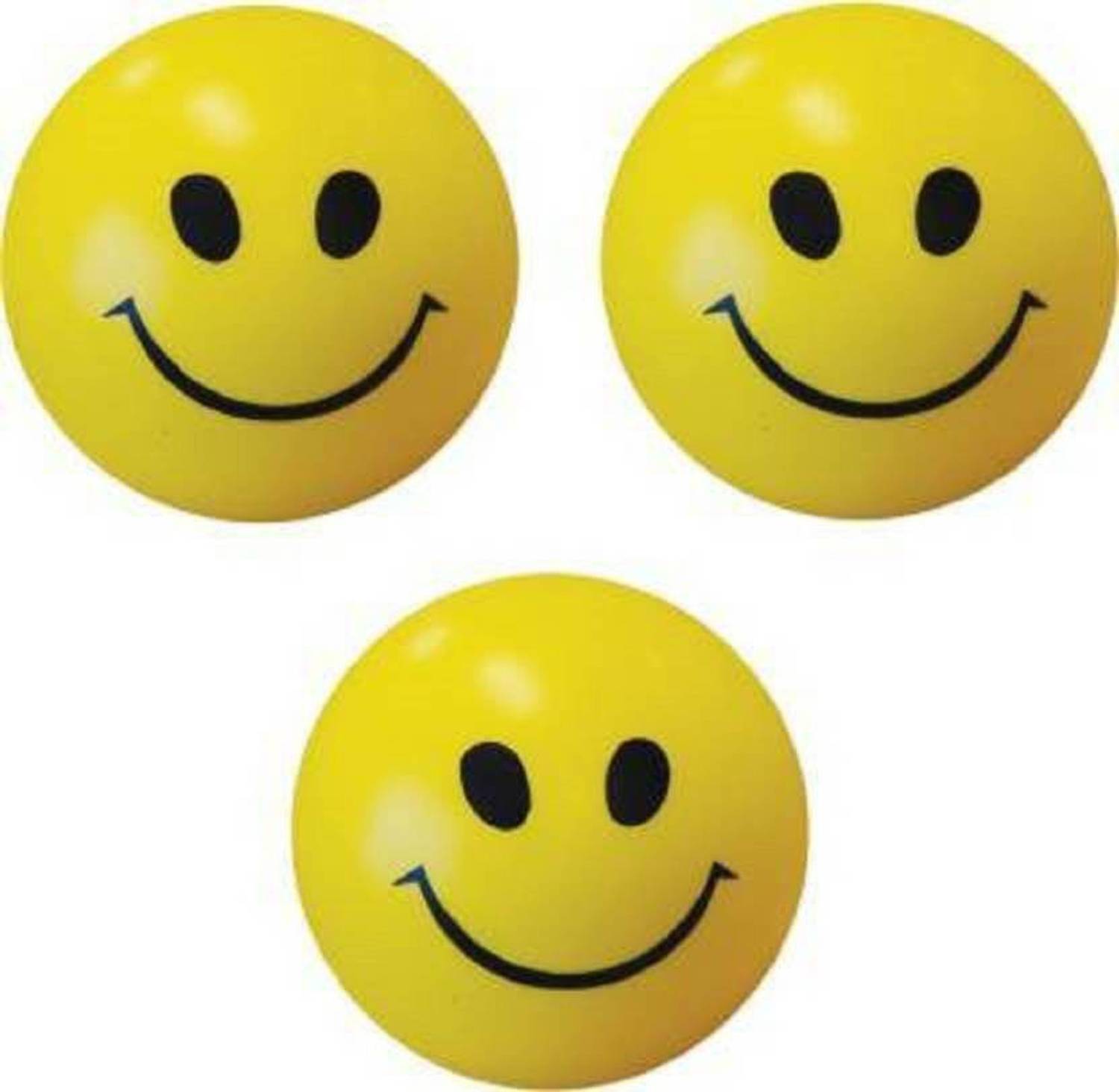 Cabin Hut Smiley Face Squeeze Stress relief Ball | Soft ball Stress Relieve Squeeze Balls Yellow |Toy for Kids and Adults for Stress Relief and Playing ( pack of 3 ) - 7 CM l Smiley Soft Balls Happy Smile Funny Cute Face Anti Stress Slow Rising Squeeze Ball Kids Toy Gift Stress Reliever Smiley Ball - 7 cm