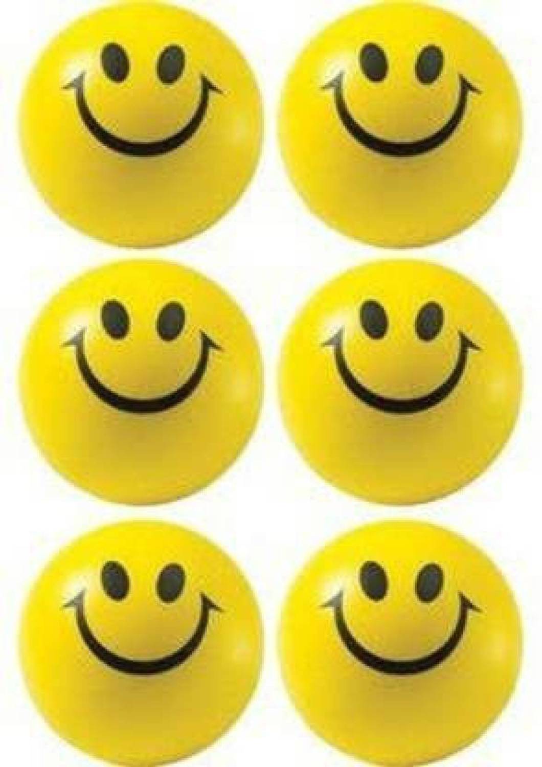 Cabin Hut Smiley Face Squeeze Stress relief Ball | Soft ball Stress Relieve Squeeze Balls Yellow |Toy for Kids and Adults for Stress Relief and Playing ( pack of 6) - 7 CM l Smiley Soft Balls Happy Smile Funny Cute Face Anti Stress Slow Rising Squeeze Ball Kids Toy Gift Stress Reliever Smiley Ball - 7 cm